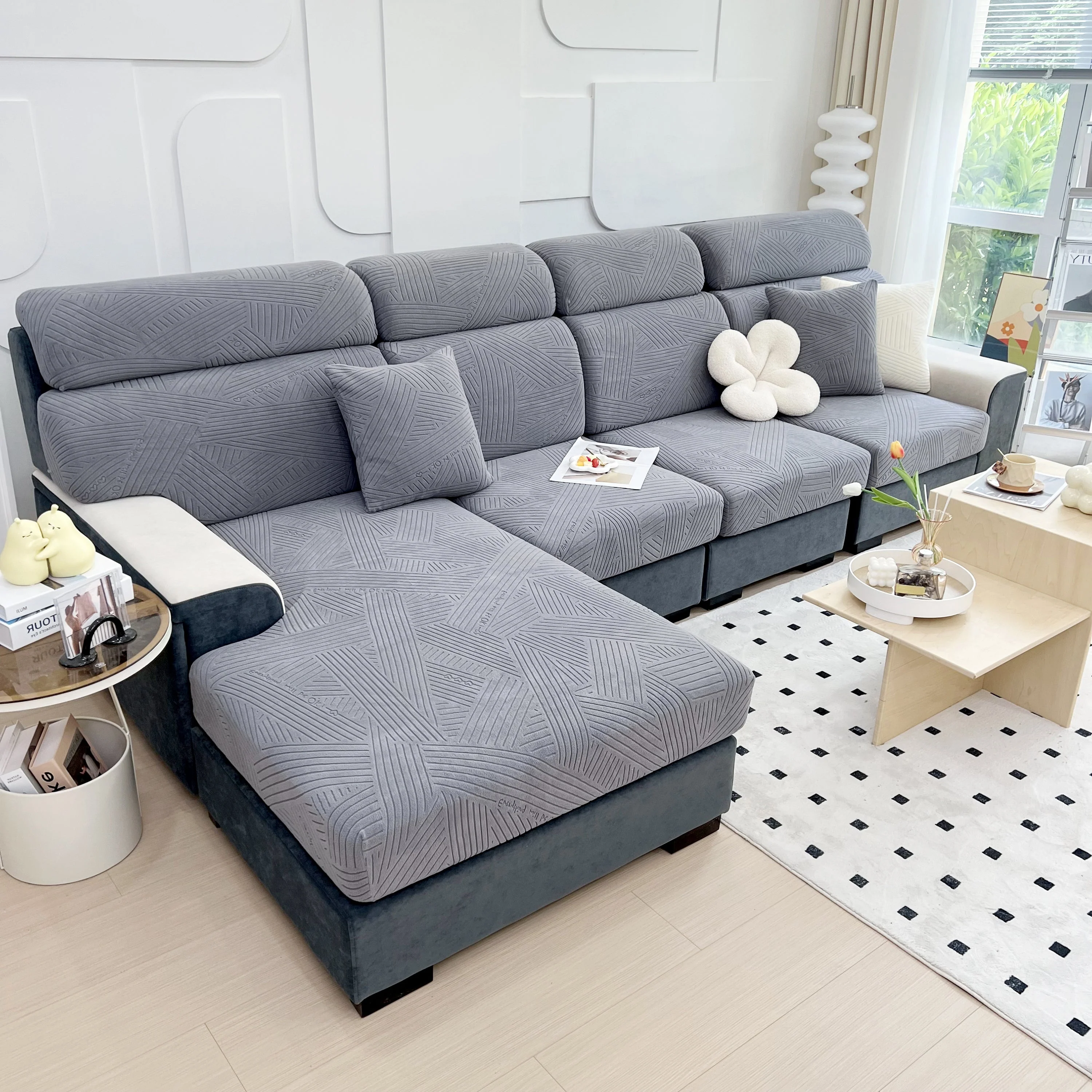Stretch Couch Cushion Covers, Slipcovers Sofa Cushion Protector Covers, Elastic Furniture Protector for Pets, Kid - Image 12