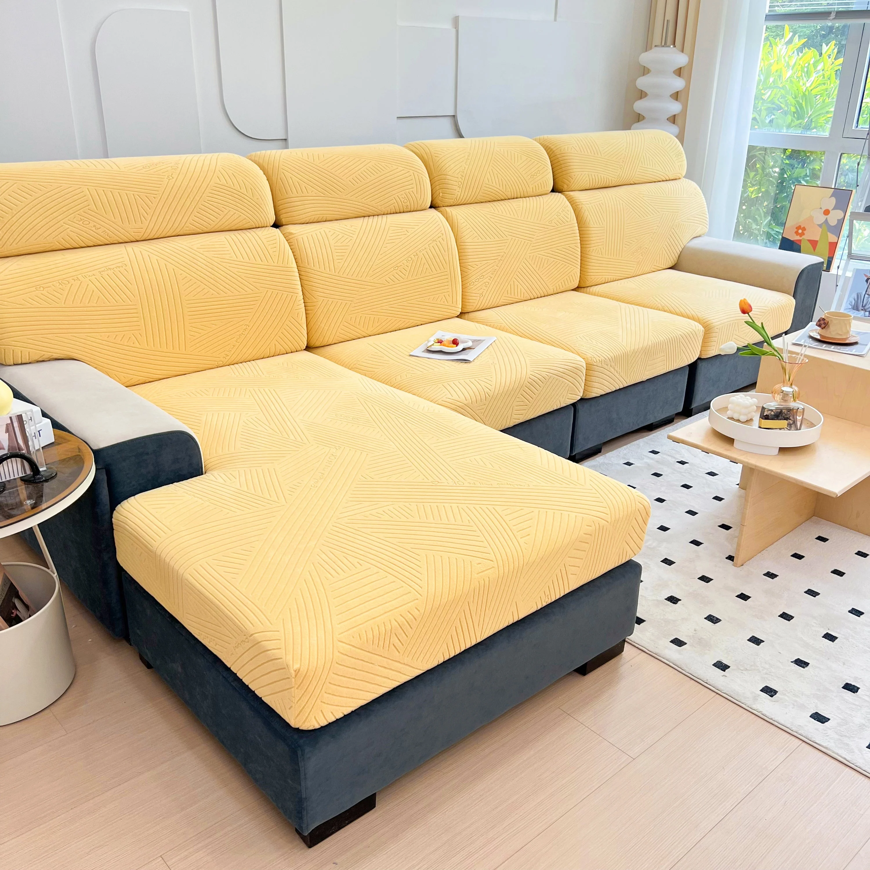 Stretch Couch Cushion Covers, Slipcovers Sofa Cushion Protector Covers, Elastic Furniture Protector for Pets, Kid - Image 120