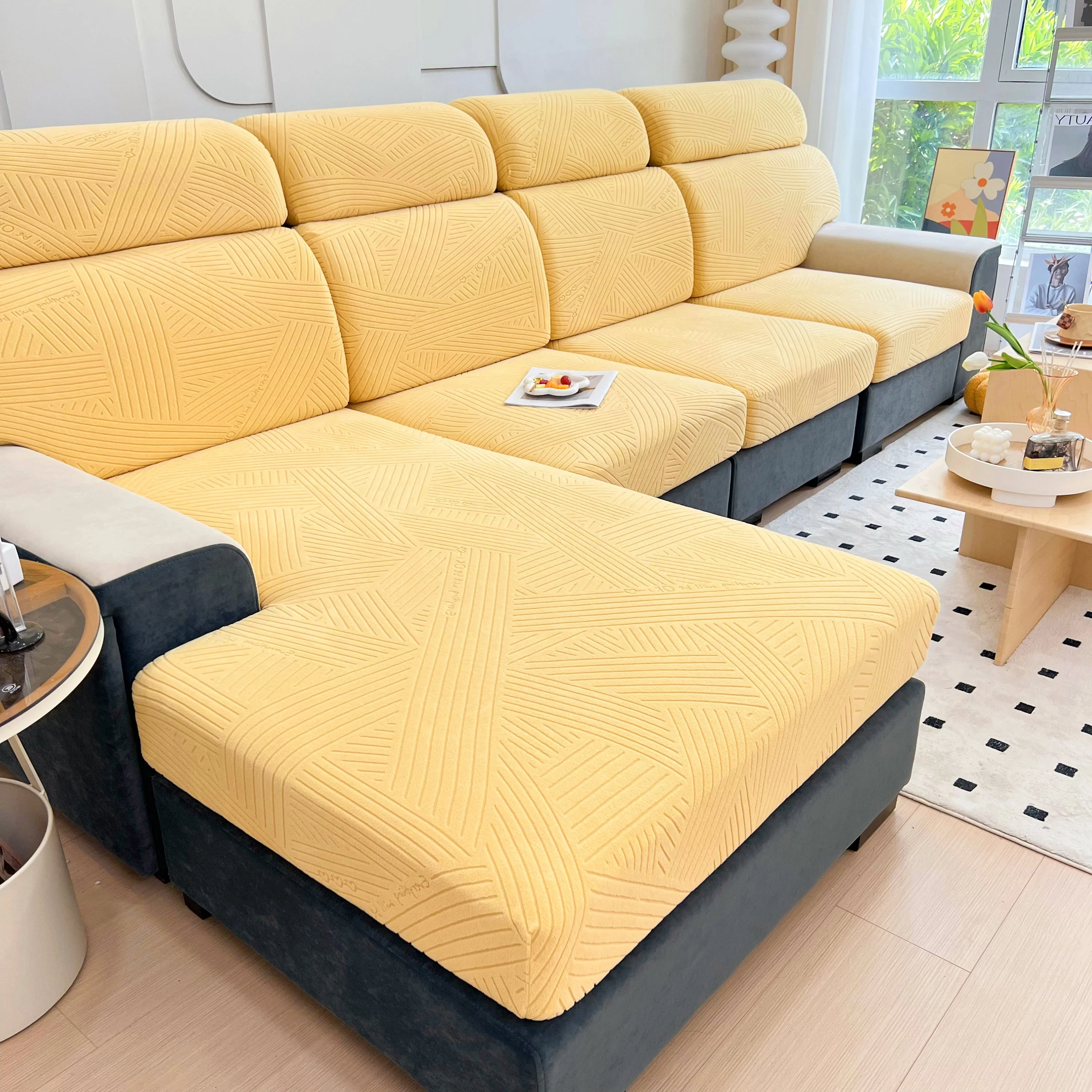 Stretch Couch Cushion Covers, Slipcovers Sofa Cushion Protector Covers, Elastic Furniture Protector for Pets, Kid - Image 121
