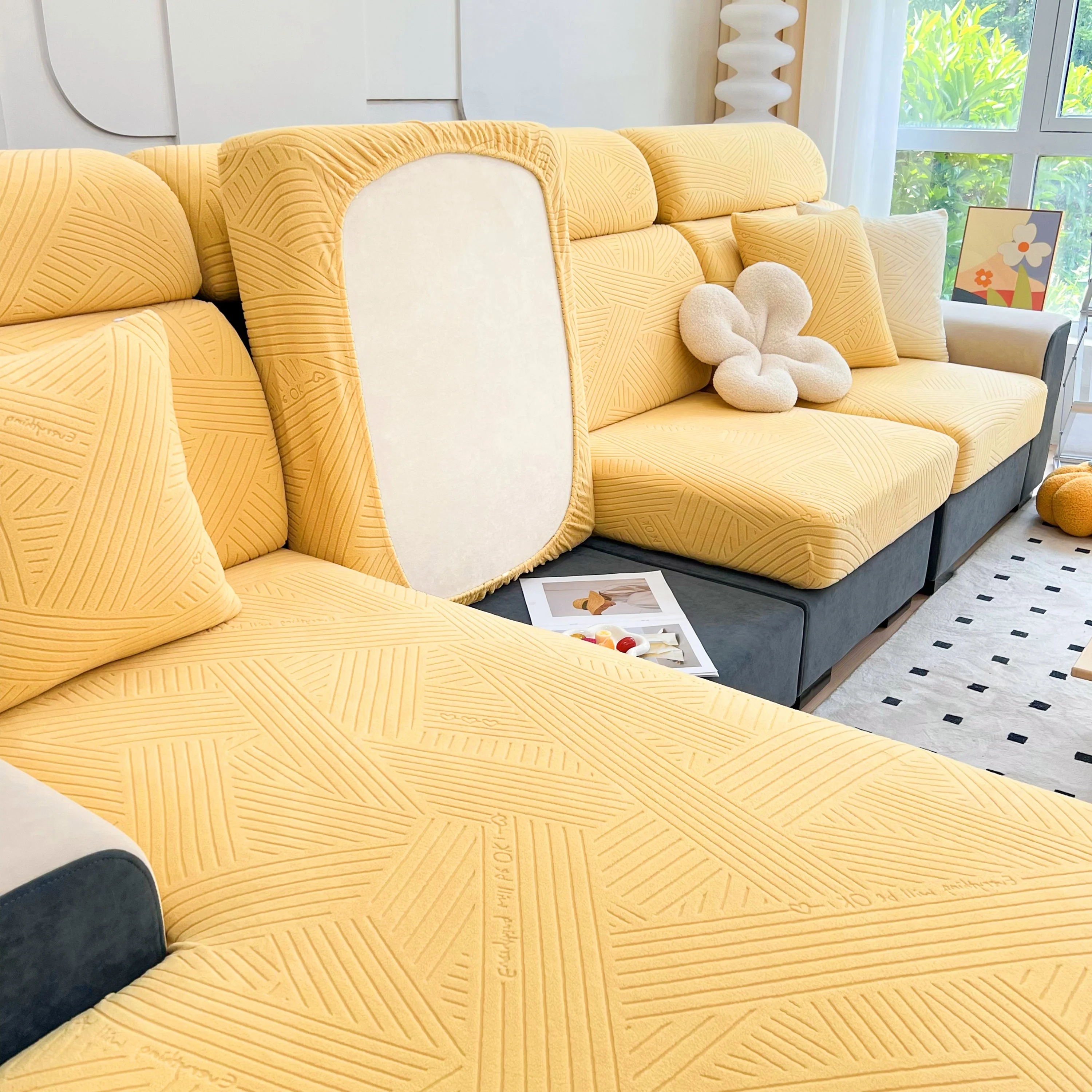 Stretch Couch Cushion Covers, Slipcovers Sofa Cushion Protector Covers, Elastic Furniture Protector for Pets, Kid - Image 124