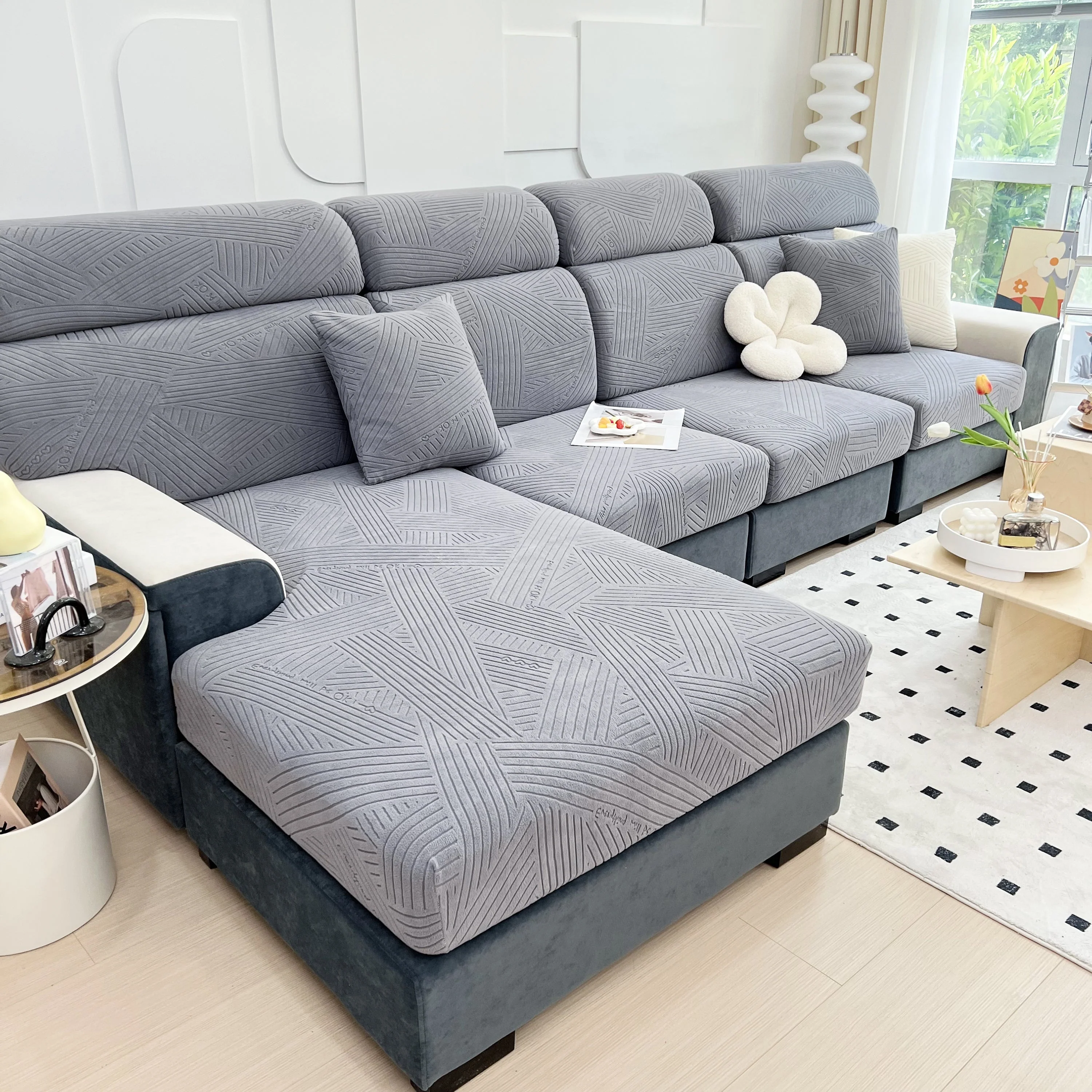 Stretch Couch Cushion Covers, Slipcovers Sofa Cushion Protector Covers, Elastic Furniture Protector for Pets, Kid - Image 13