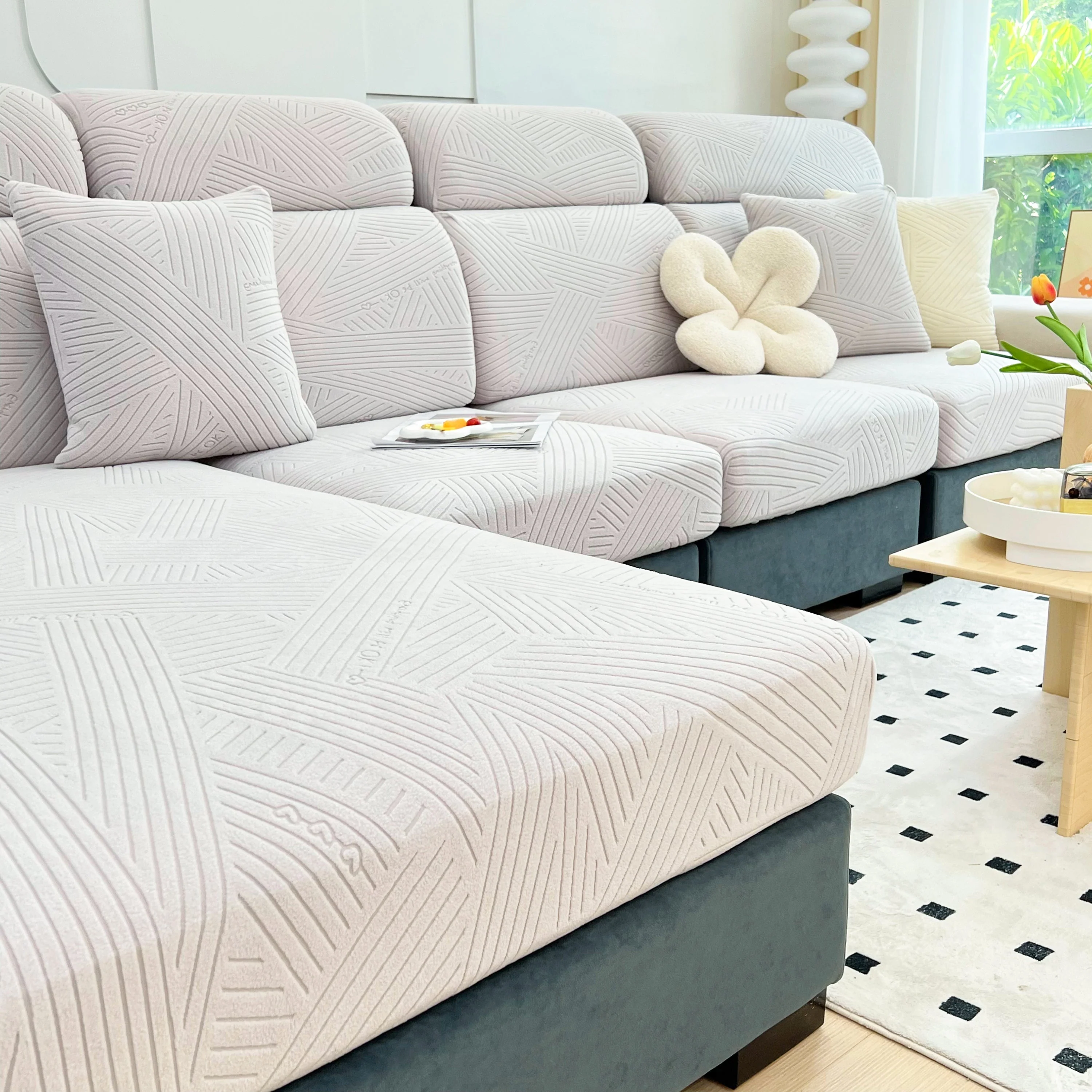 Stretch Couch Cushion Covers, Slipcovers Sofa Cushion Protector Covers, Elastic Furniture Protector for Pets, Kid - Image 132