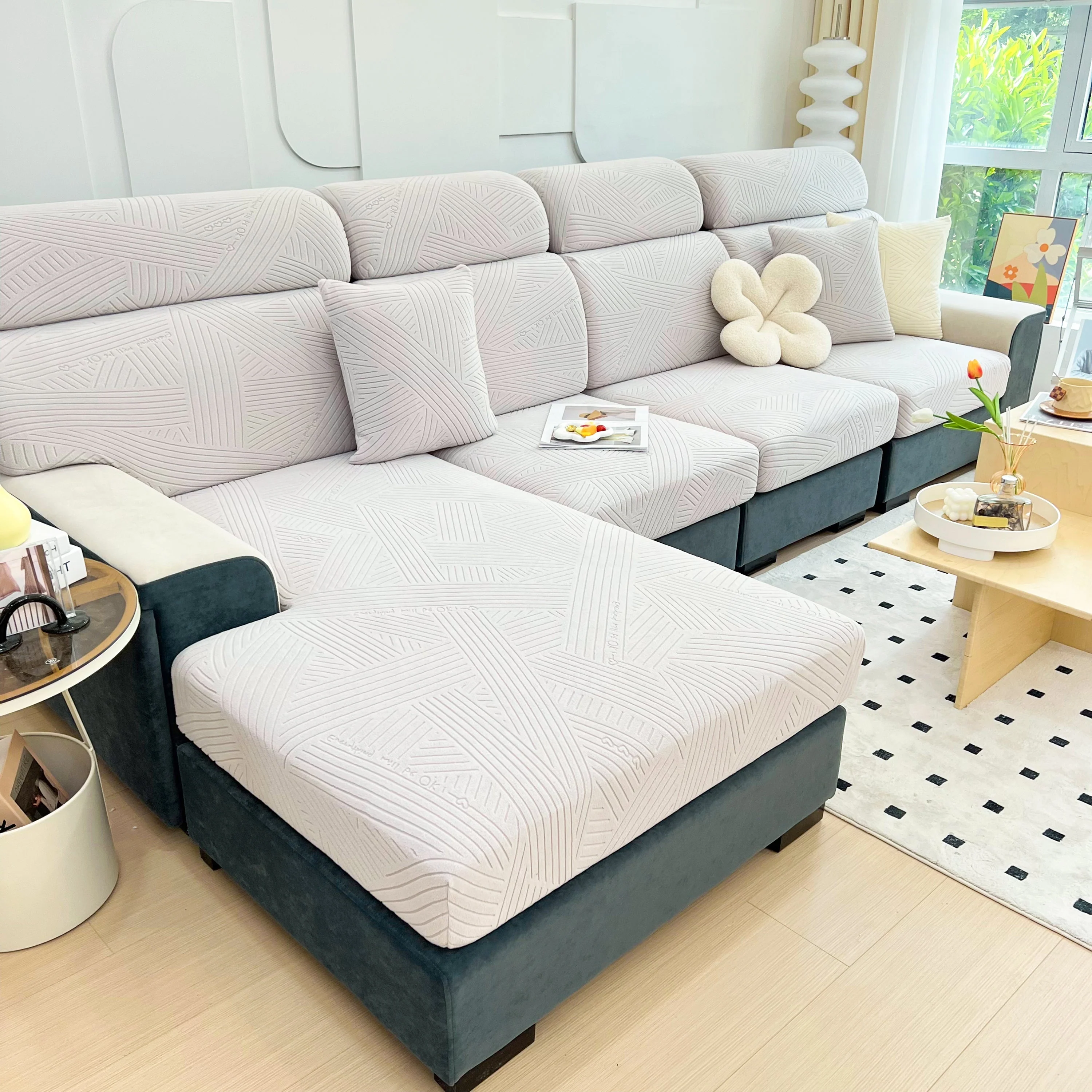 Stretch Couch Cushion Covers, Slipcovers Sofa Cushion Protector Covers, Elastic Furniture Protector for Pets, Kid - Image 134
