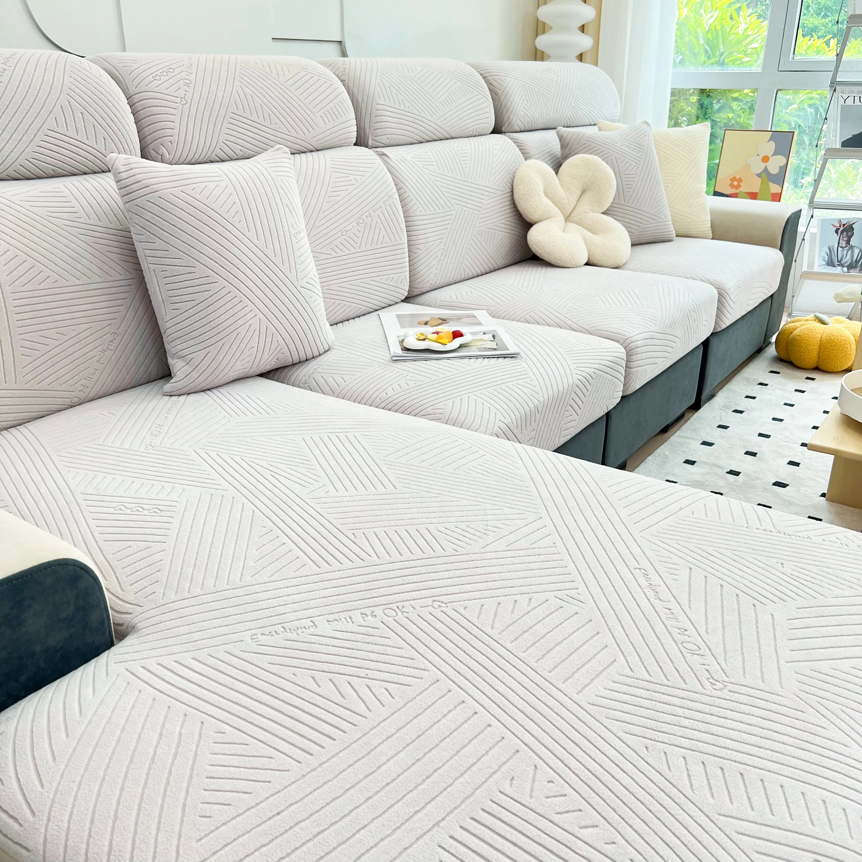 Stretch Couch Cushion Covers, Slipcovers Sofa Cushion Protector Covers, Elastic Furniture Protector for Pets, Kid - Image 136