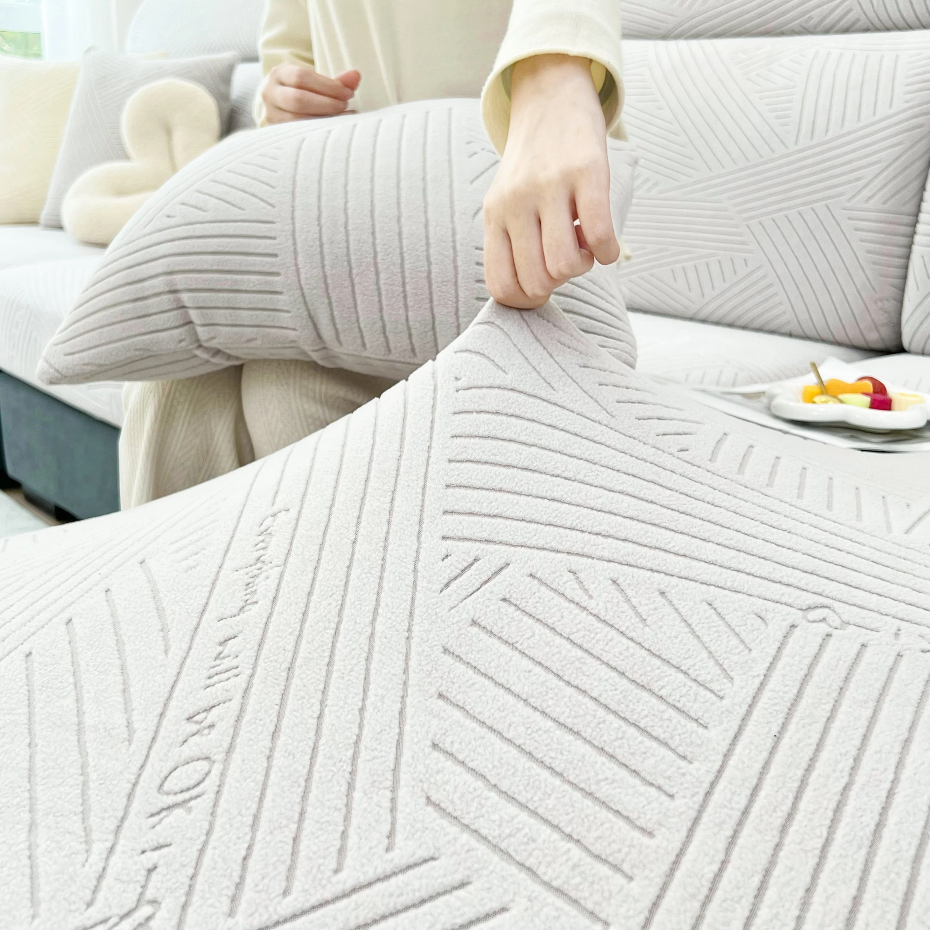 Stretch Couch Cushion Covers, Slipcovers Sofa Cushion Protector Covers, Elastic Furniture Protector for Pets, Kid - Image 137