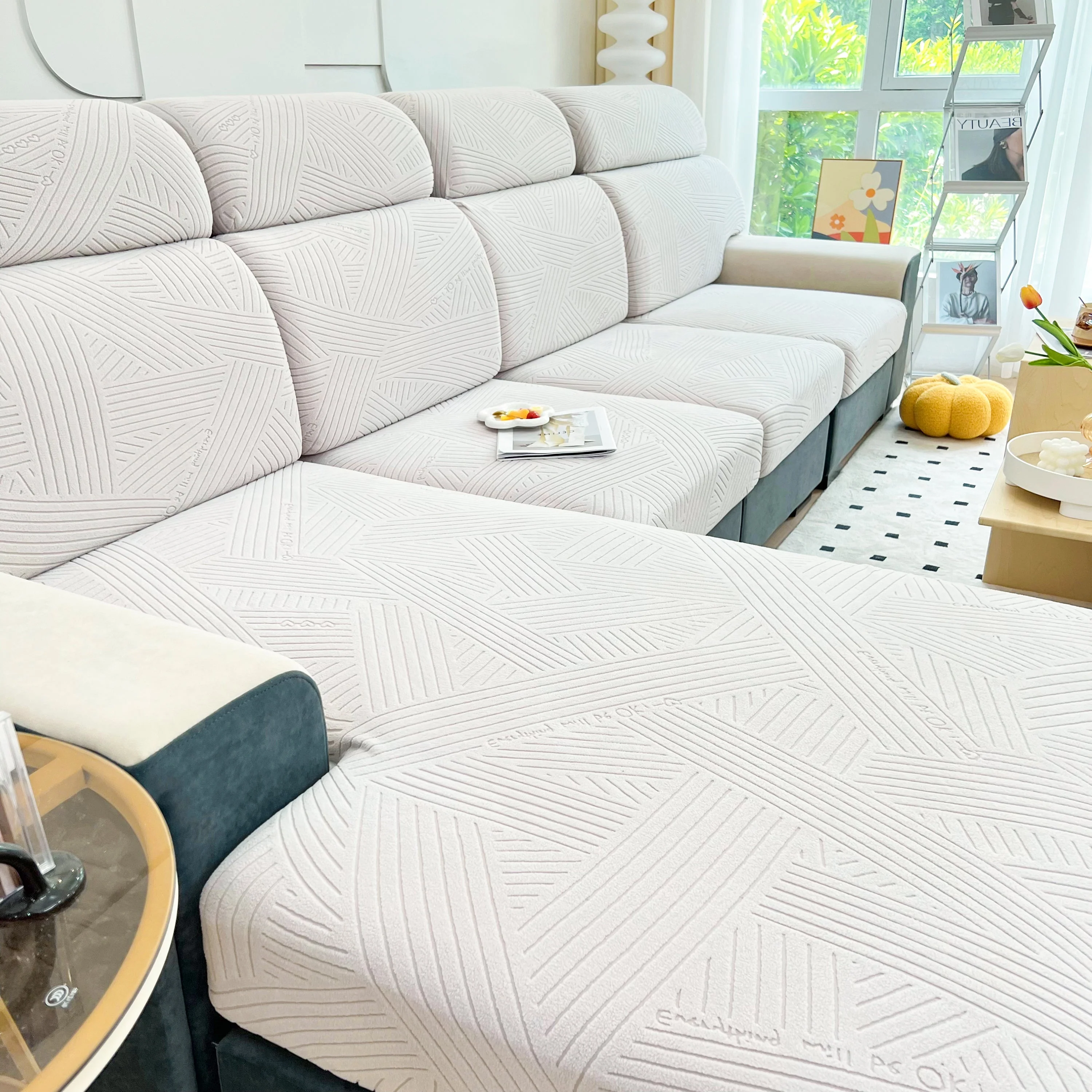 Stretch Couch Cushion Covers, Slipcovers Sofa Cushion Protector Covers, Elastic Furniture Protector for Pets, Kid - Image 140