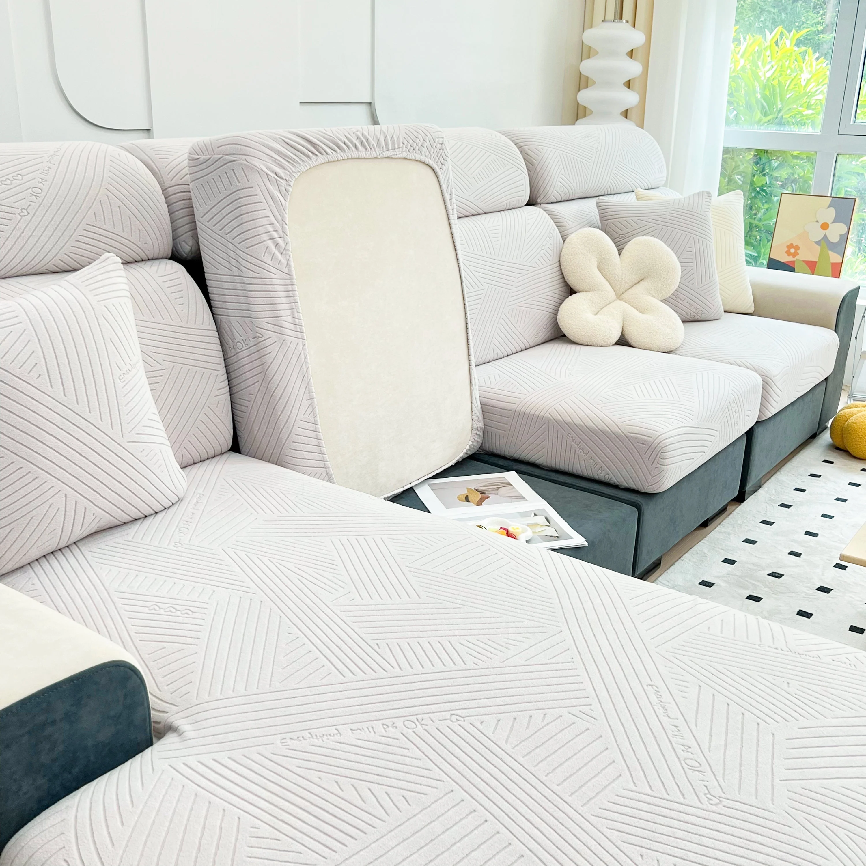 Stretch Couch Cushion Covers, Slipcovers Sofa Cushion Protector Covers, Elastic Furniture Protector for Pets, Kid - Image 141