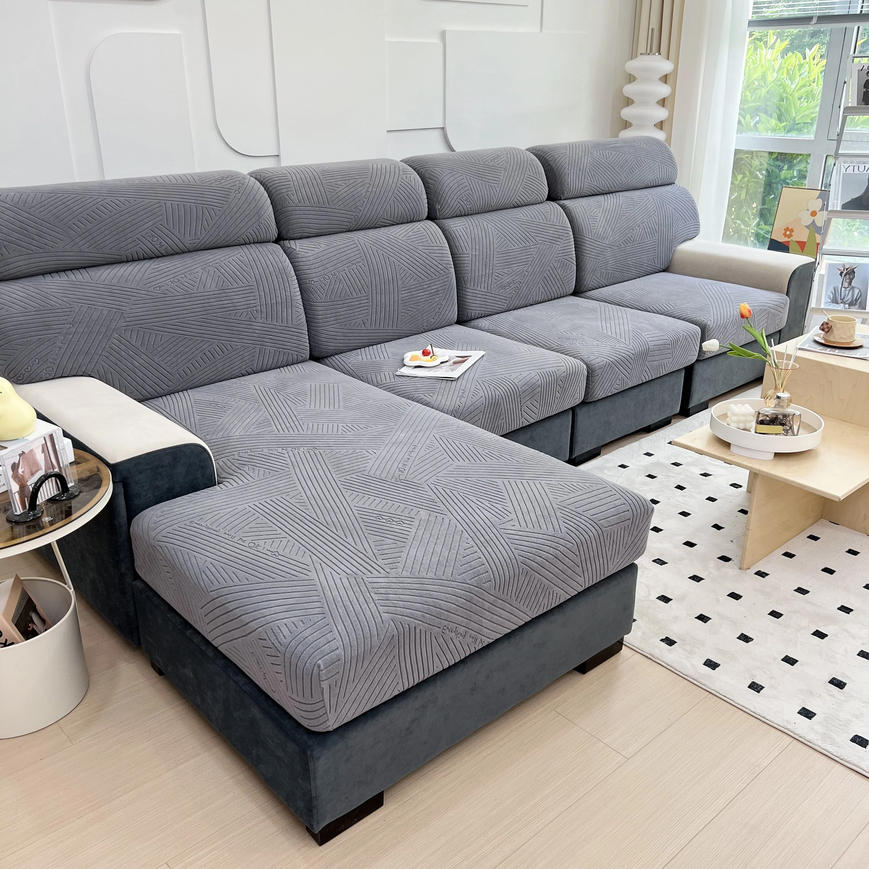 Stretch Couch Cushion Covers, Slipcovers Sofa Cushion Protector Covers, Elastic Furniture Protector for Pets, Kid - Image 16
