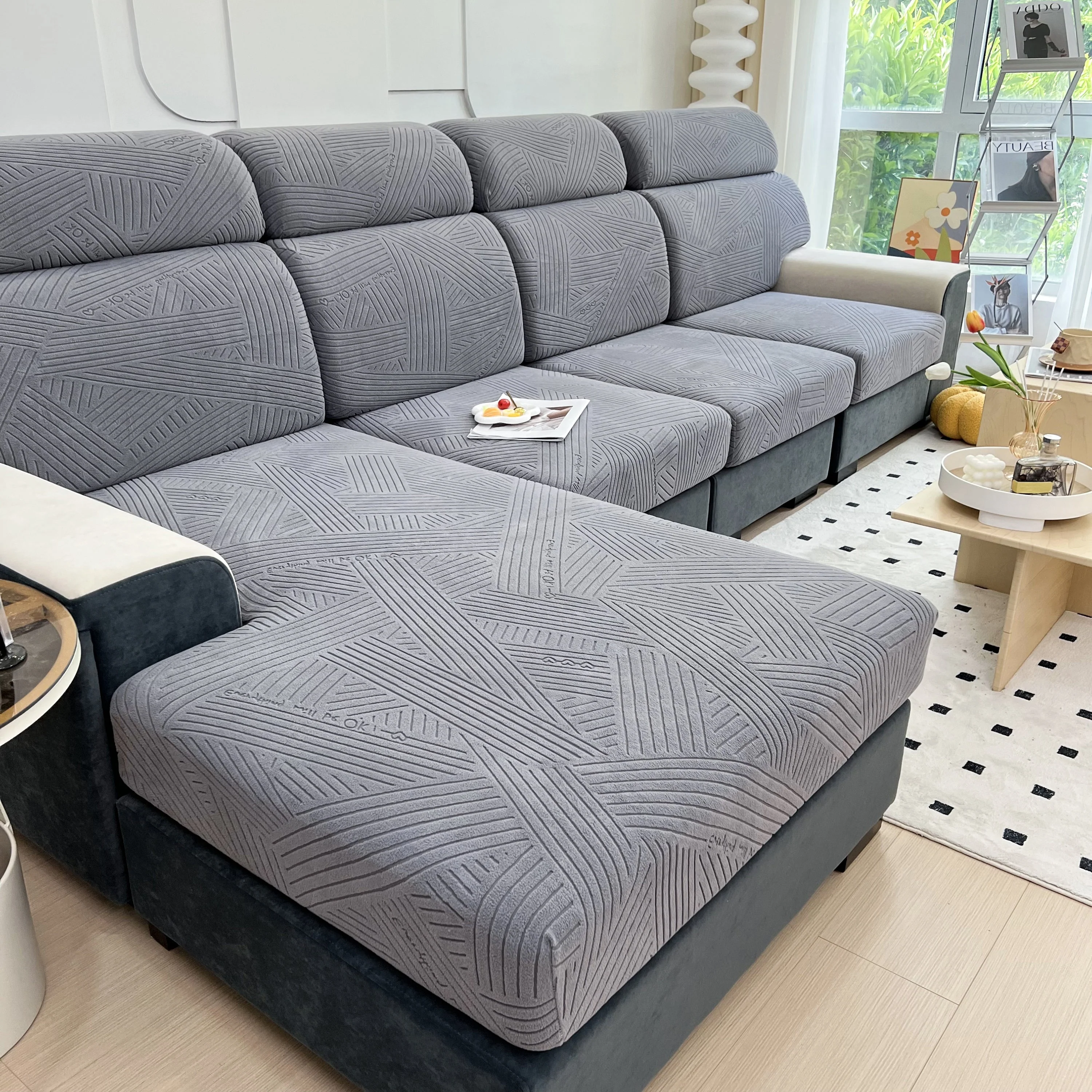 Stretch Couch Cushion Covers, Slipcovers Sofa Cushion Protector Covers, Elastic Furniture Protector for Pets, Kid - Image 17