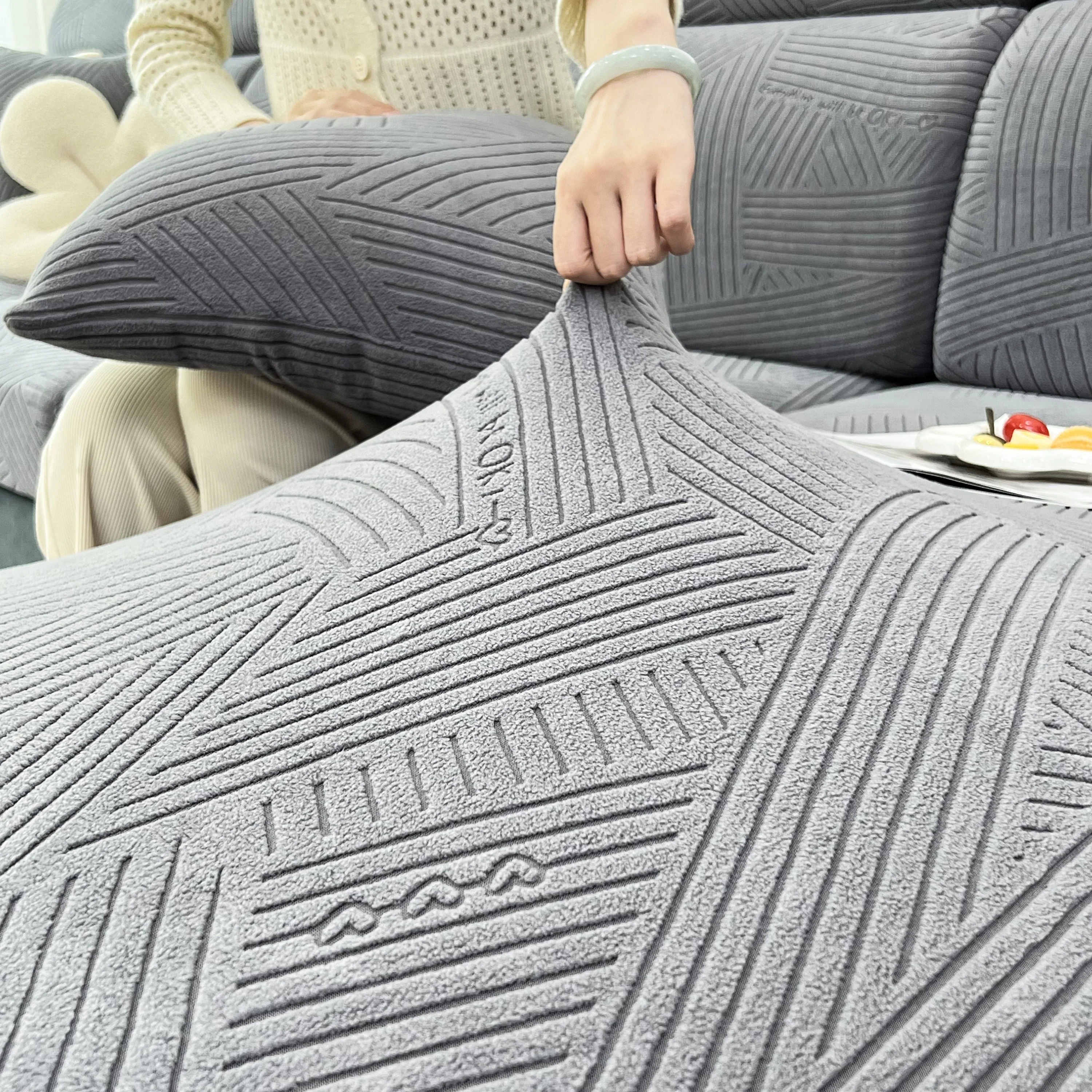 Stretch Couch Cushion Covers, Slipcovers Sofa Cushion Protector Covers, Elastic Furniture Protector for Pets, Kid - Image 2