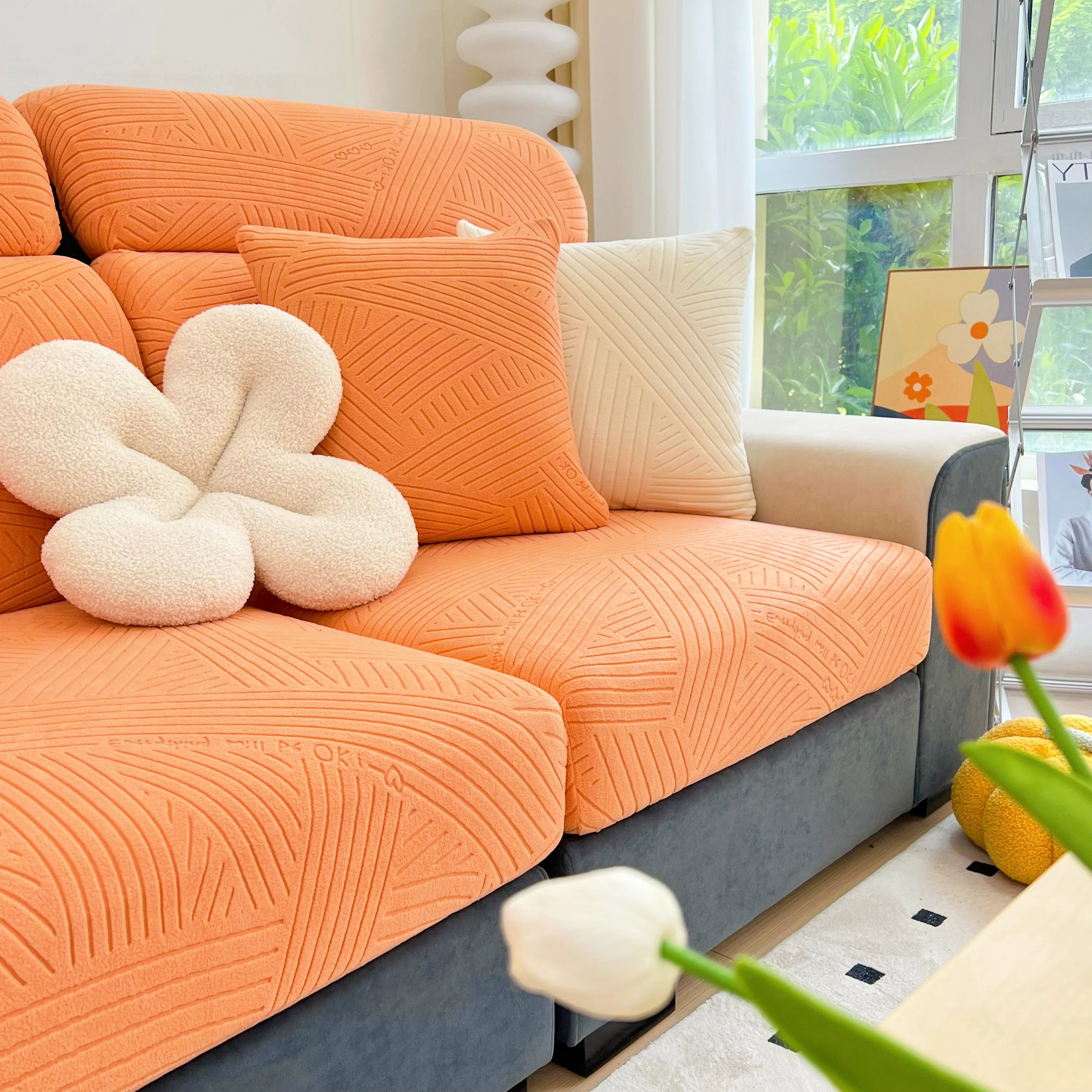 Stretch Couch Cushion Covers, Slipcovers Sofa Cushion Protector Covers, Elastic Furniture Protector for Pets, Kid - Image 21