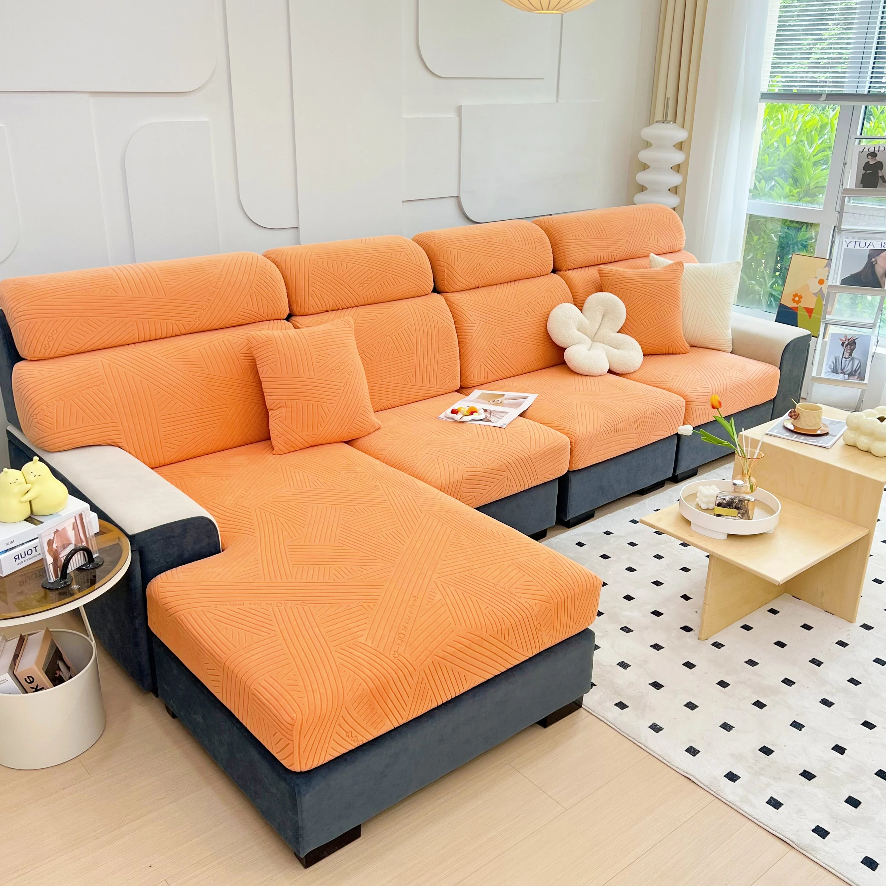 Stretch Couch Cushion Covers, Slipcovers Sofa Cushion Protector Covers, Elastic Furniture Protector for Pets, Kid - Image 24