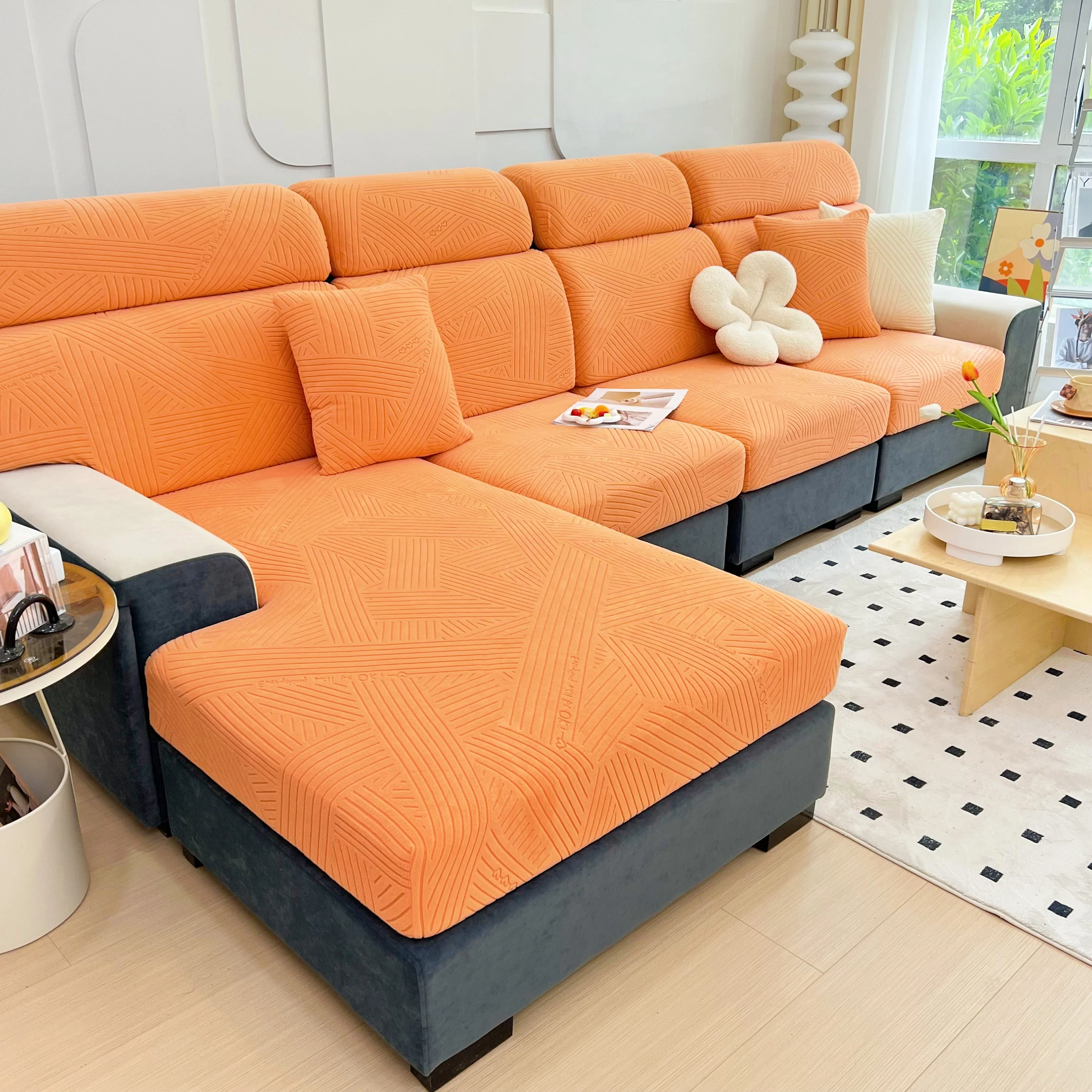 Stretch Couch Cushion Covers, Slipcovers Sofa Cushion Protector Covers, Elastic Furniture Protector for Pets, Kid - Image 25