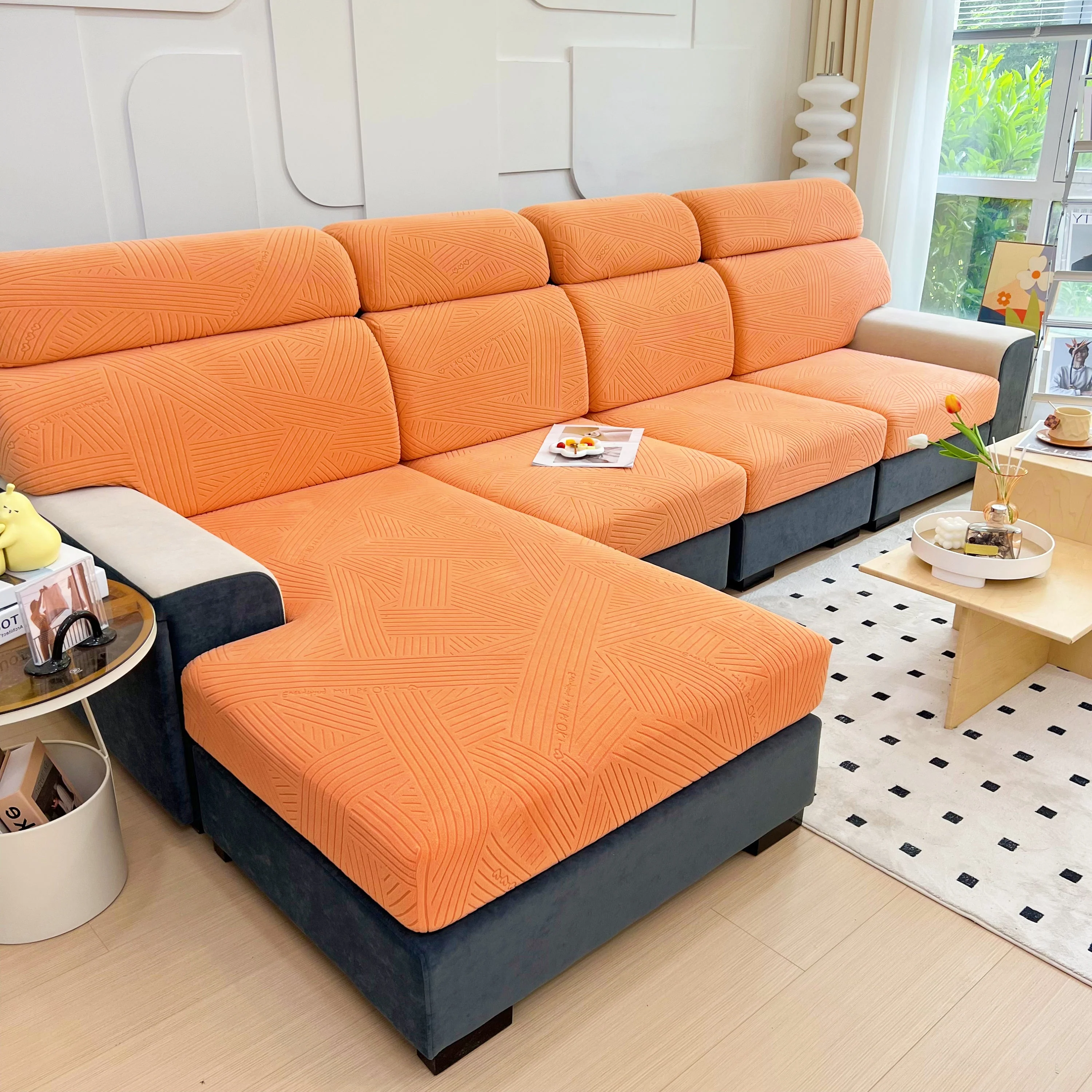 Stretch Couch Cushion Covers, Slipcovers Sofa Cushion Protector Covers, Elastic Furniture Protector for Pets, Kid - Image 30