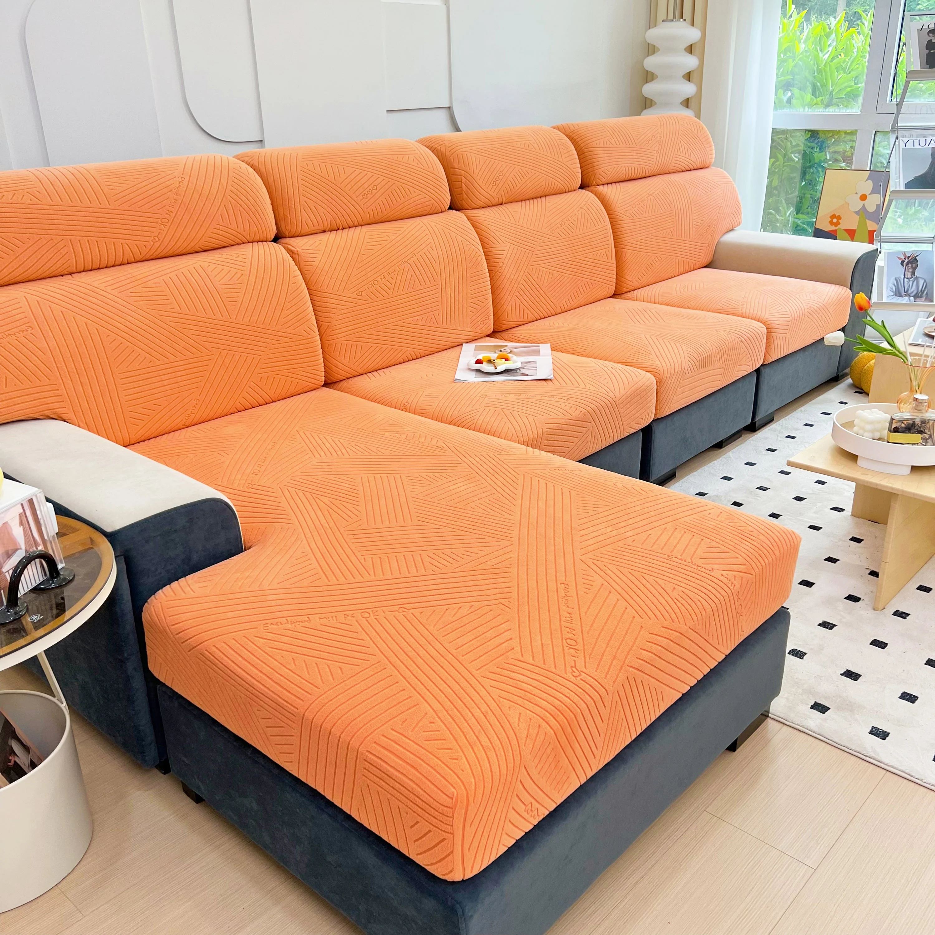 Stretch Couch Cushion Covers, Slipcovers Sofa Cushion Protector Covers, Elastic Furniture Protector for Pets, Kid - Image 31