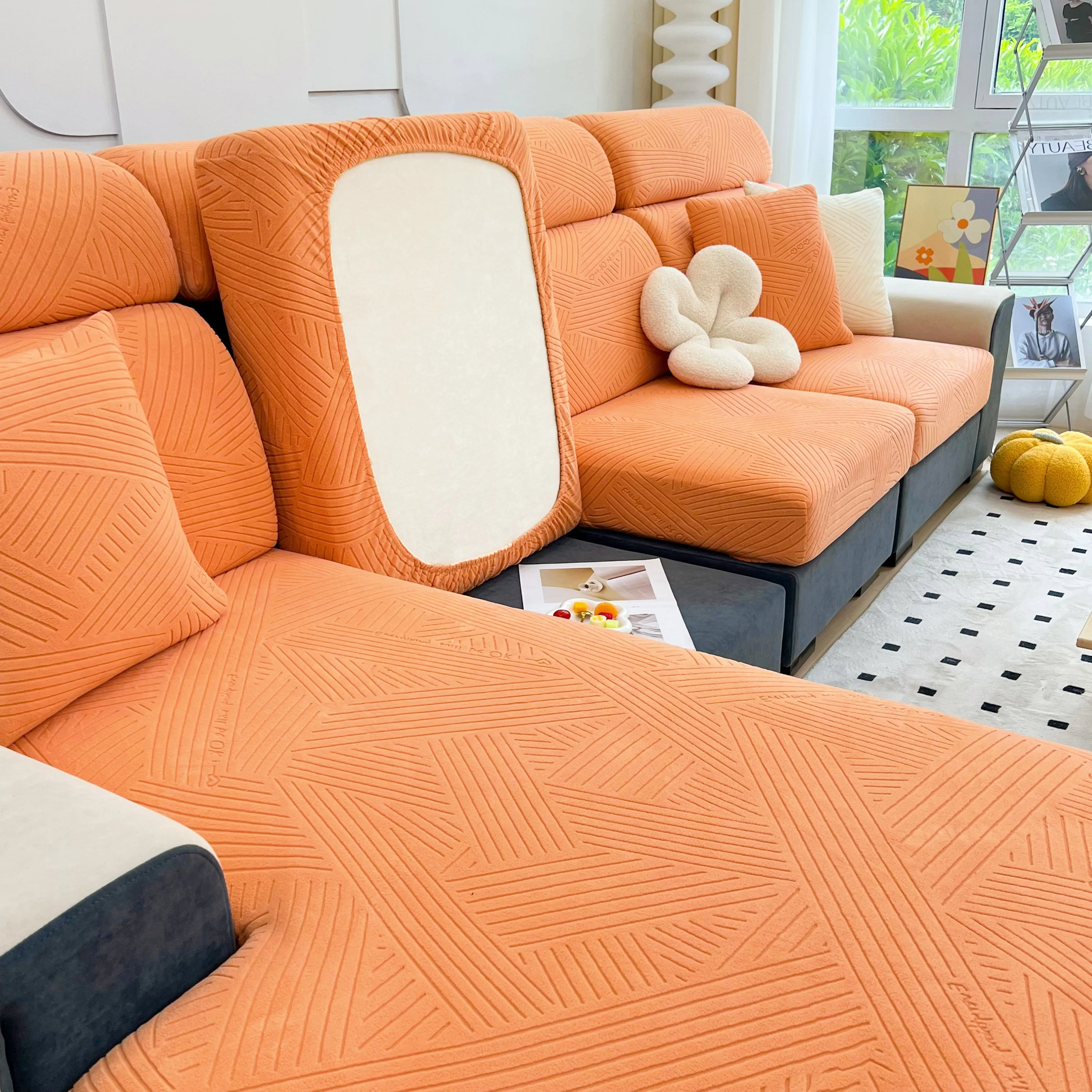 Stretch Couch Cushion Covers, Slipcovers Sofa Cushion Protector Covers, Elastic Furniture Protector for Pets, Kid - Image 34