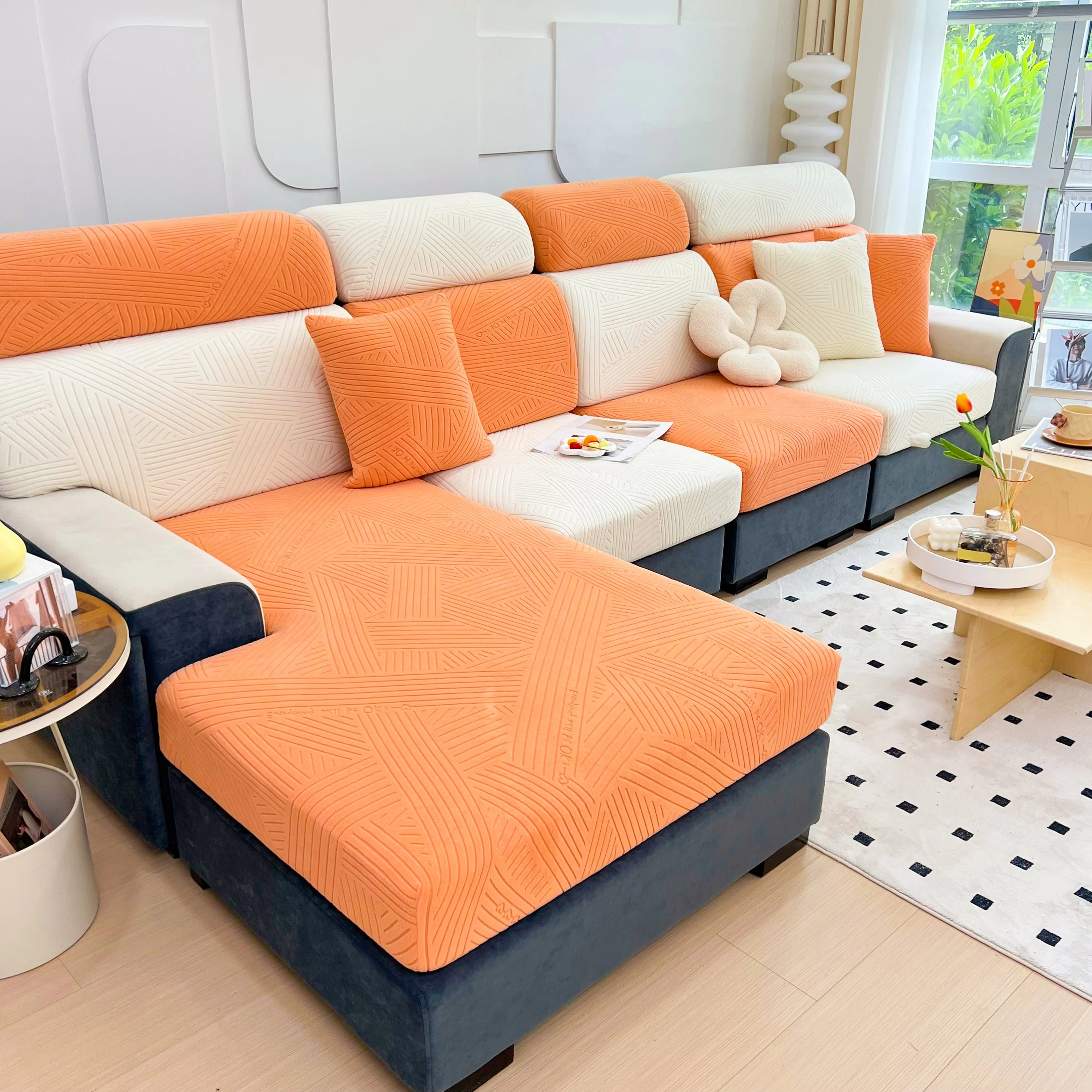 Stretch Couch Cushion Covers, Slipcovers Sofa Cushion Protector Covers, Elastic Furniture Protector for Pets, Kid - Image 40