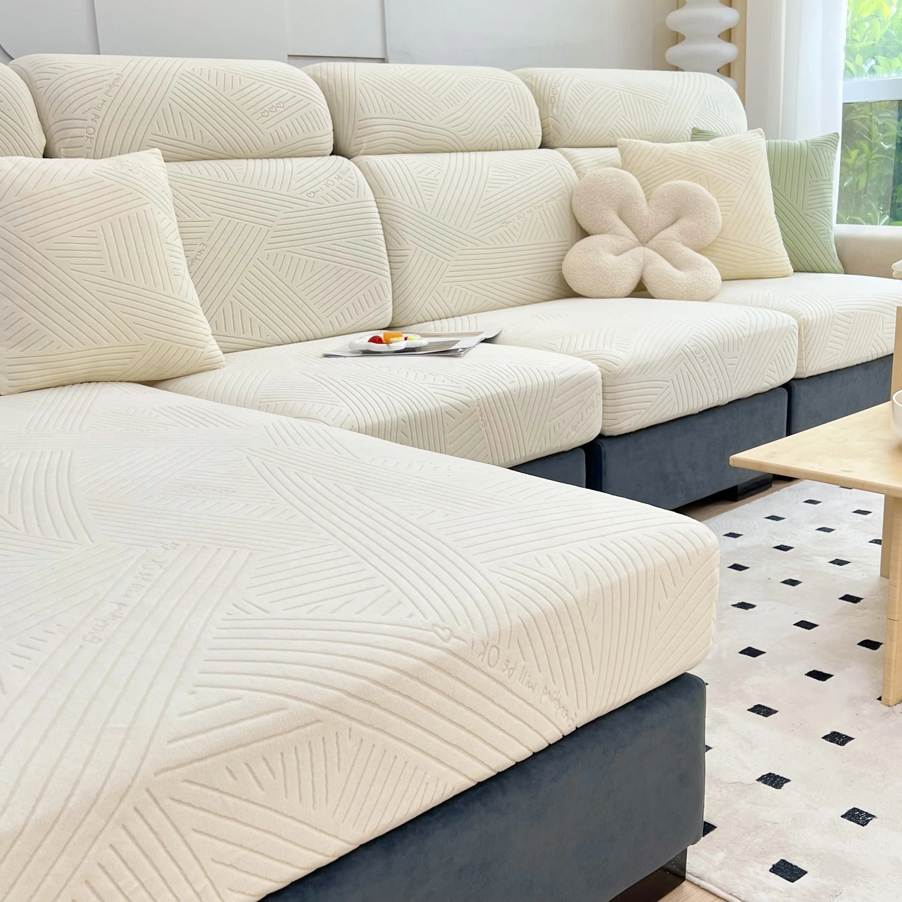Stretch Couch Cushion Covers, Slipcovers Sofa Cushion Protector Covers, Elastic Furniture Protector for Pets, Kid - Image 43