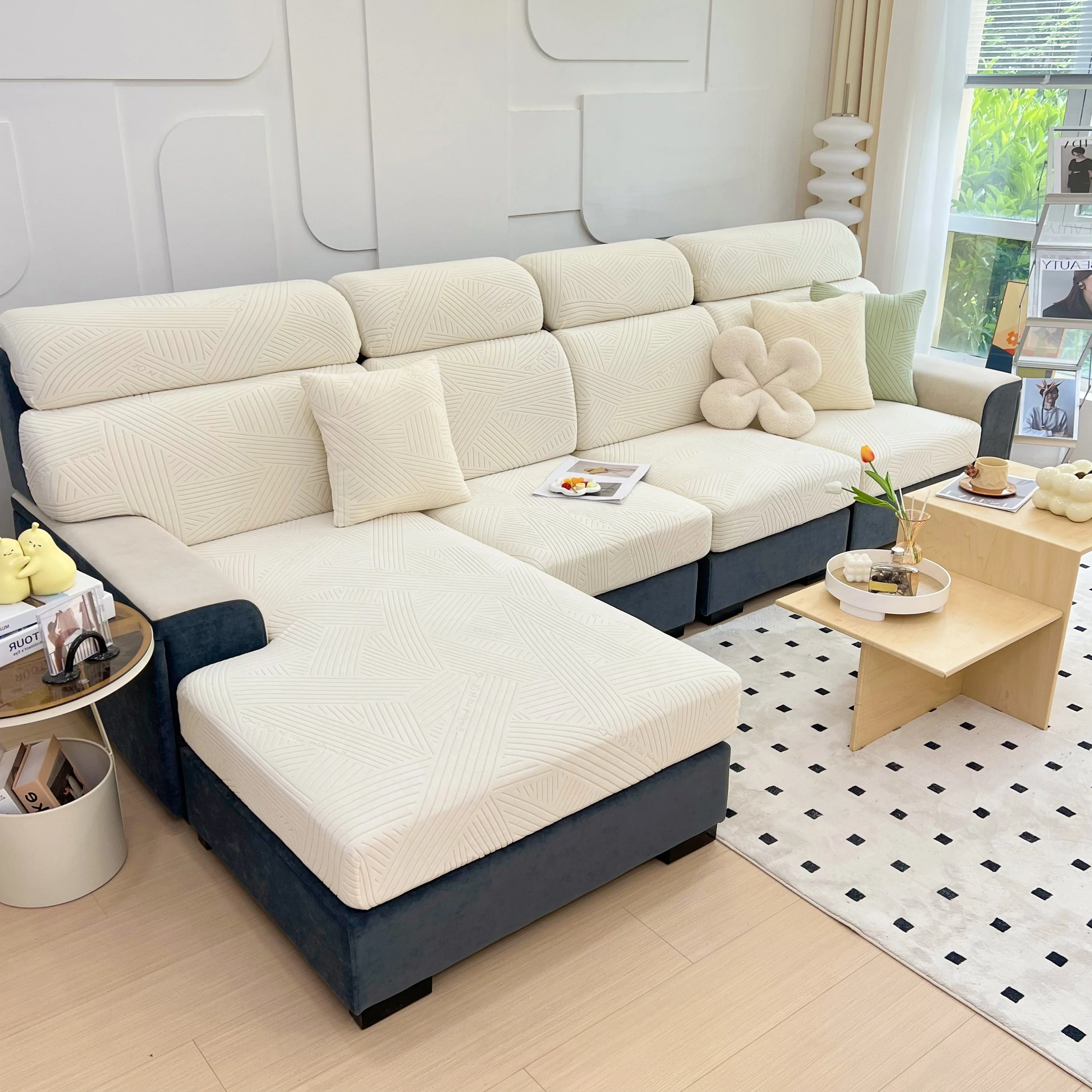 Stretch Couch Cushion Covers, Slipcovers Sofa Cushion Protector Covers, Elastic Furniture Protector for Pets, Kid - Image 44