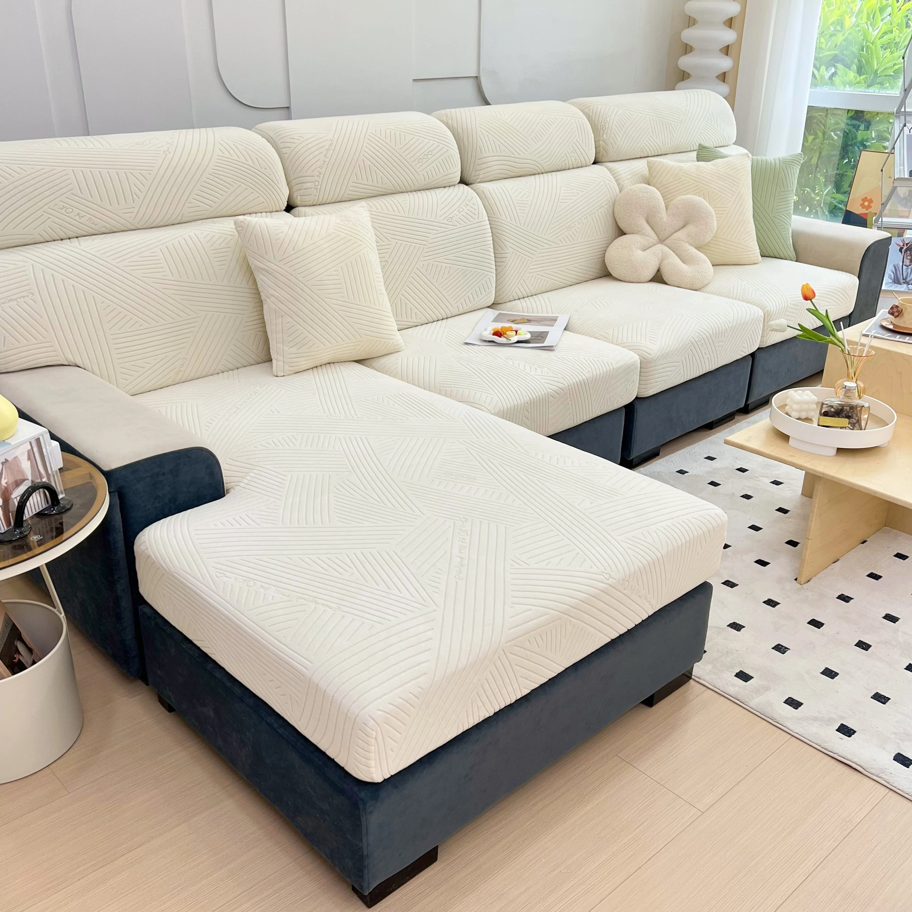 Stretch Couch Cushion Covers, Slipcovers Sofa Cushion Protector Covers, Elastic Furniture Protector for Pets, Kid - Image 45