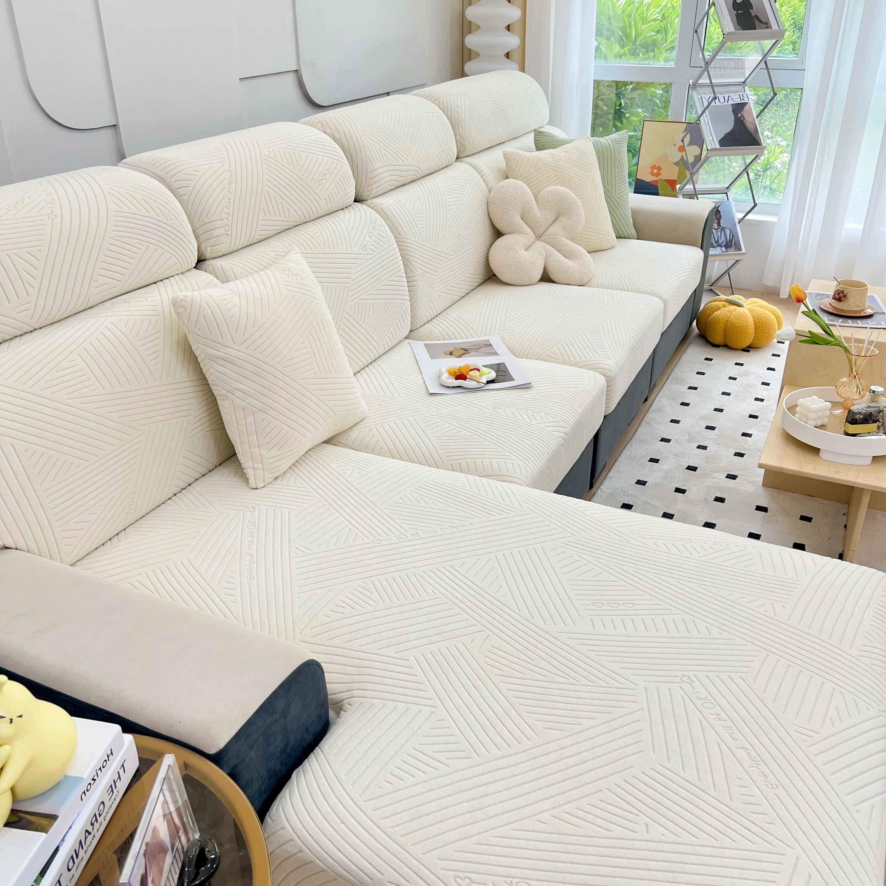 Stretch Couch Cushion Covers, Slipcovers Sofa Cushion Protector Covers, Elastic Furniture Protector for Pets, Kid - Image 46