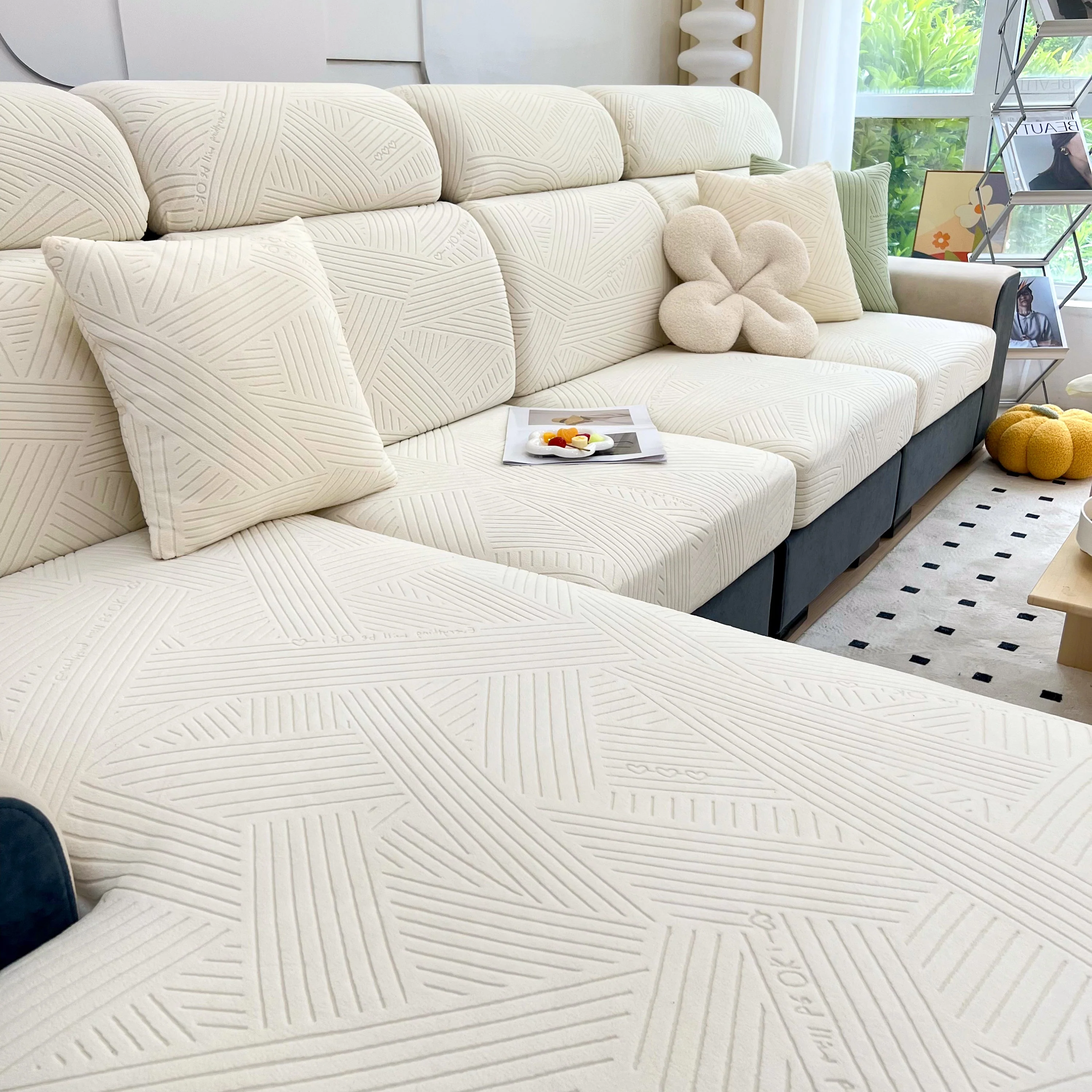 Stretch Couch Cushion Covers, Slipcovers Sofa Cushion Protector Covers, Elastic Furniture Protector for Pets, Kid - Image 47
