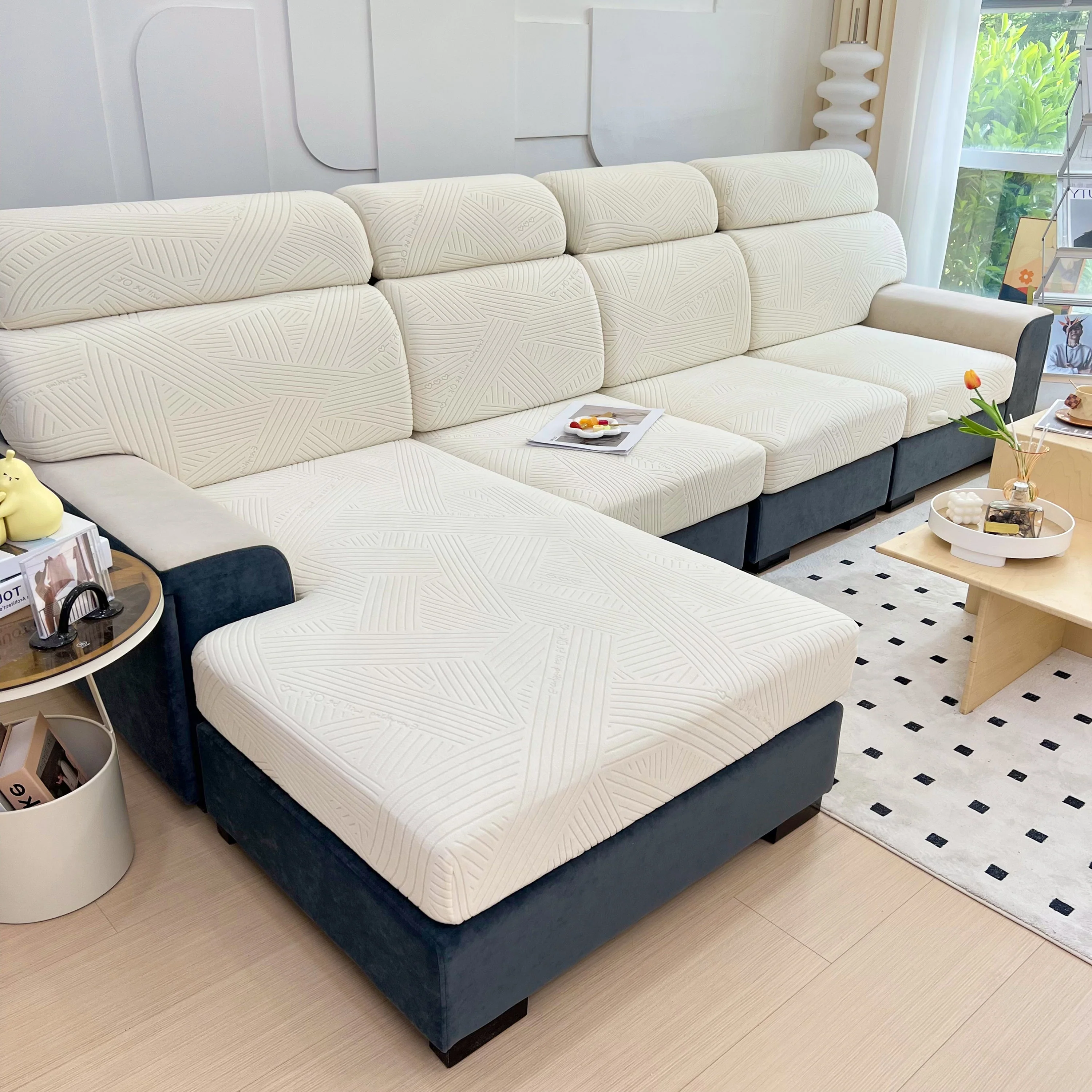 Stretch Couch Cushion Covers, Slipcovers Sofa Cushion Protector Covers, Elastic Furniture Protector for Pets, Kid - Image 49