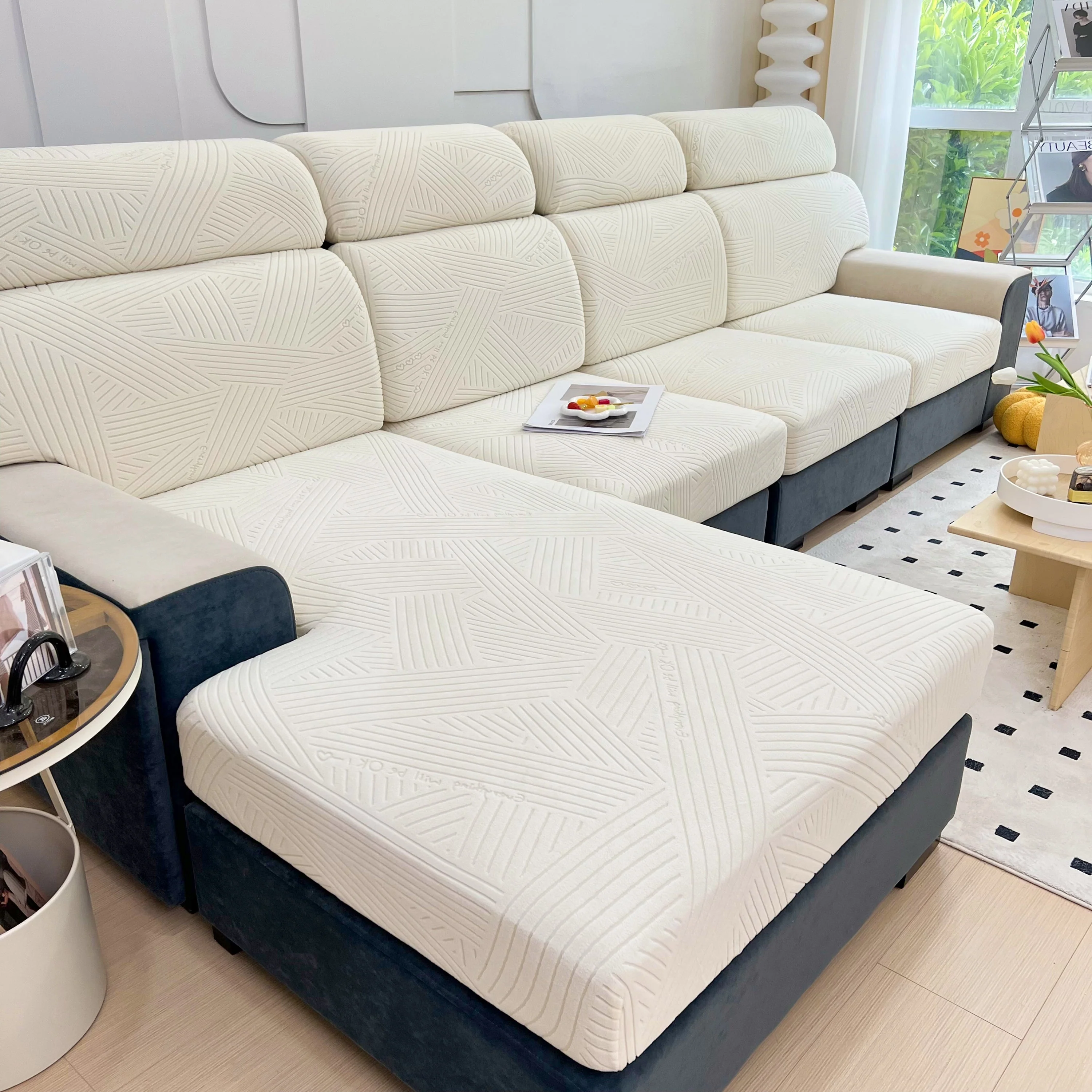 Stretch Couch Cushion Covers, Slipcovers Sofa Cushion Protector Covers, Elastic Furniture Protector for Pets, Kid - Image 50