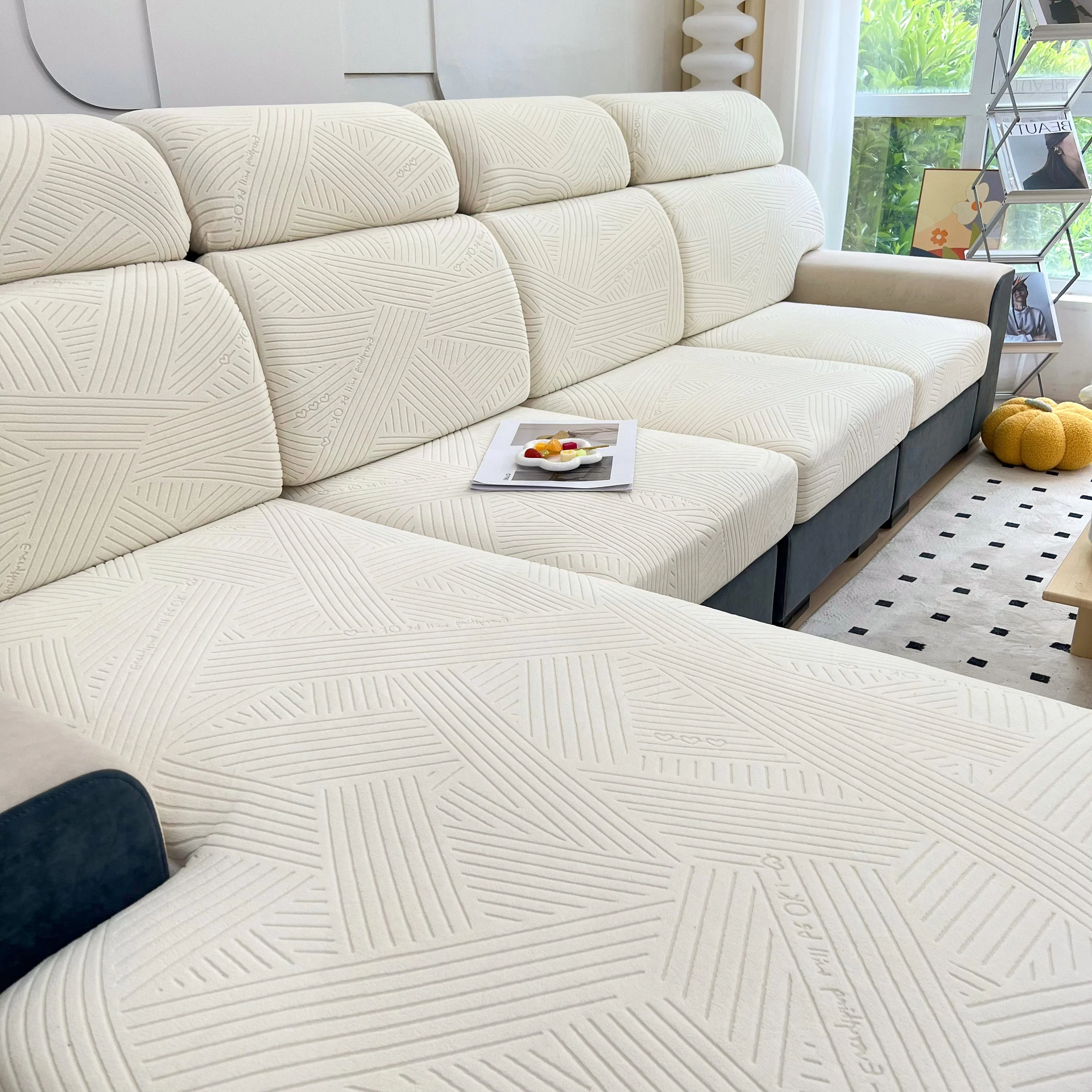 Stretch Couch Cushion Covers, Slipcovers Sofa Cushion Protector Covers, Elastic Furniture Protector for Pets, Kid - Image 51