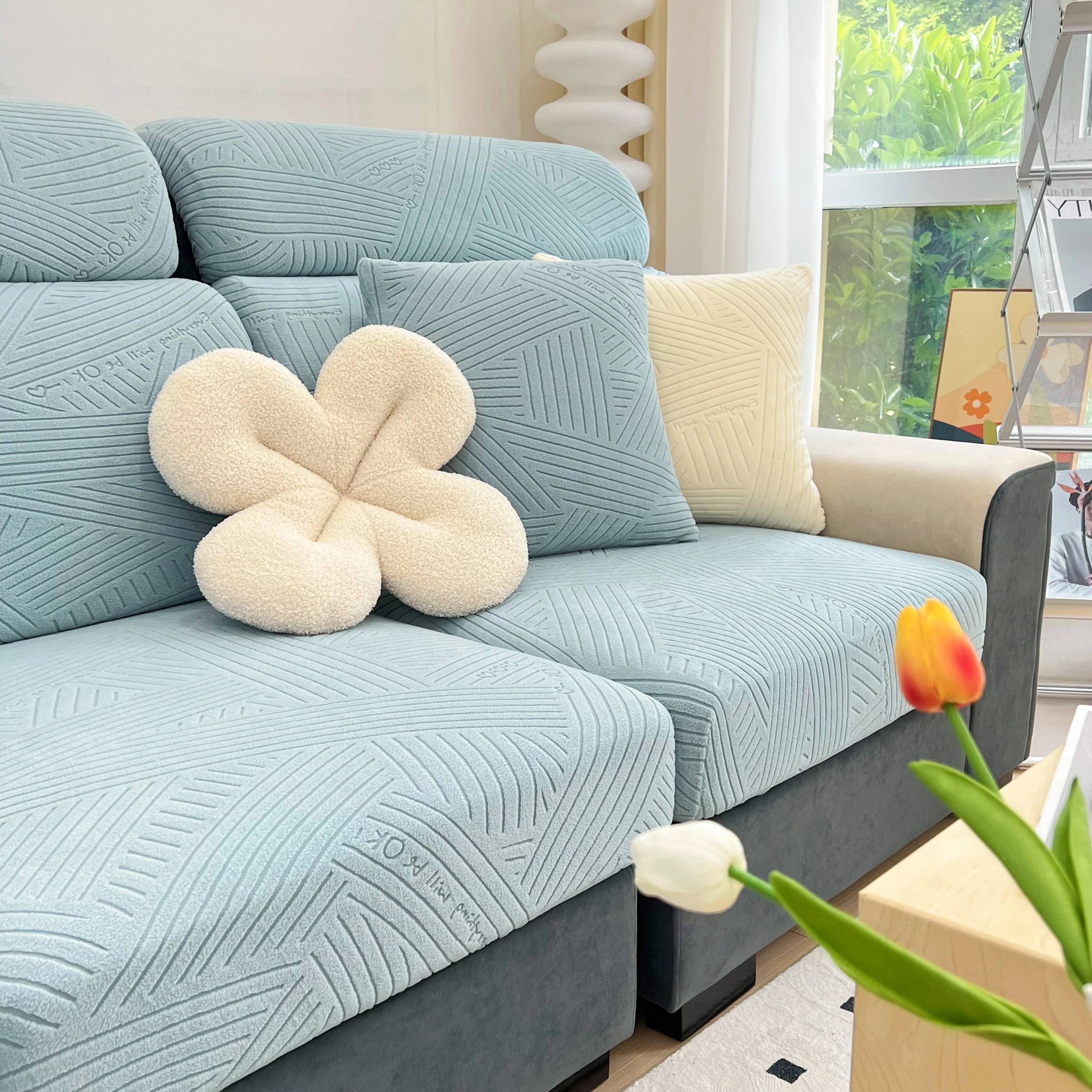 Stretch Couch Cushion Covers, Slipcovers Sofa Cushion Protector Covers, Elastic Furniture Protector for Pets, Kid - Image 59