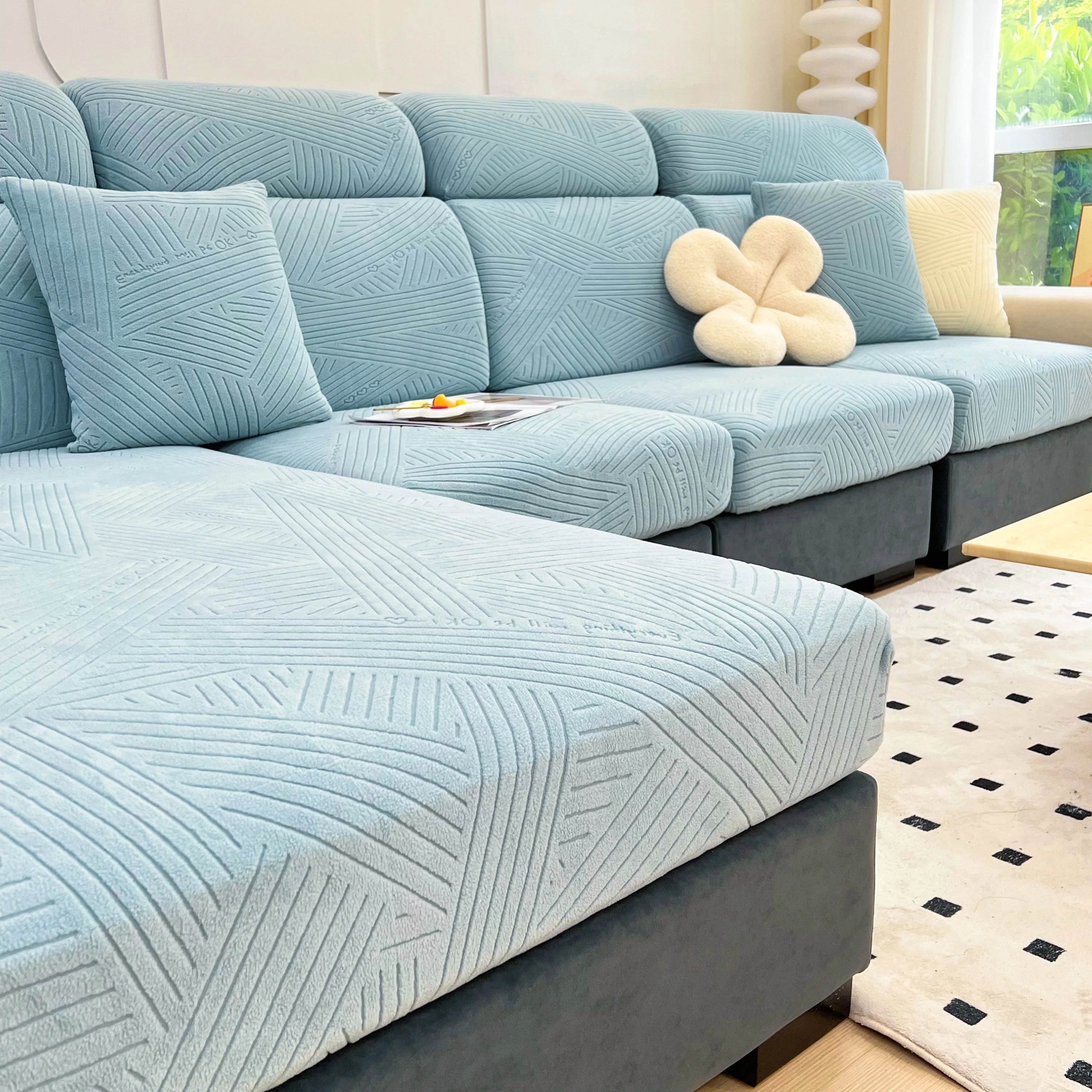 Stretch Couch Cushion Covers, Slipcovers Sofa Cushion Protector Covers, Elastic Furniture Protector for Pets, Kid - Image 61