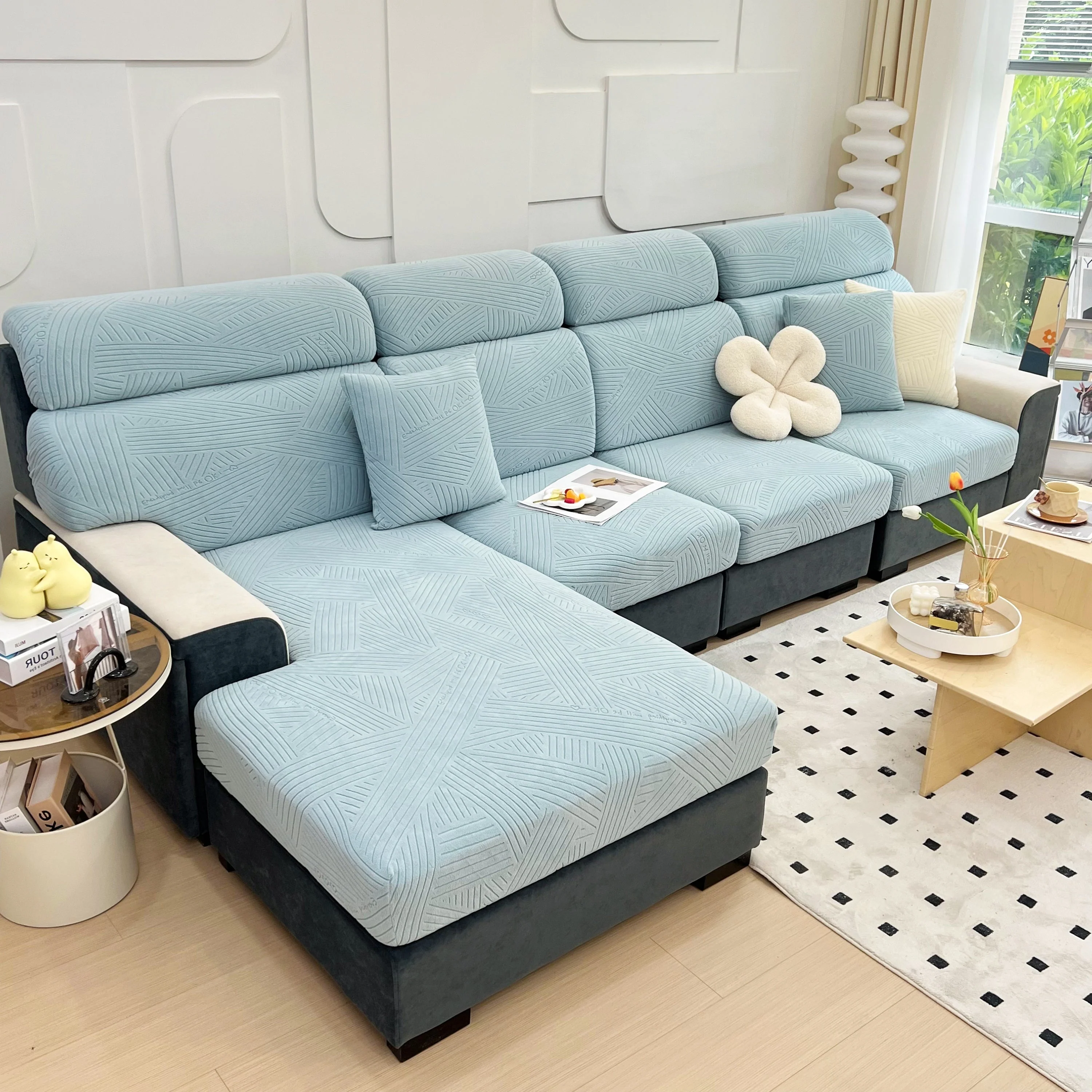 Stretch Couch Cushion Covers, Slipcovers Sofa Cushion Protector Covers, Elastic Furniture Protector for Pets, Kid - Image 62