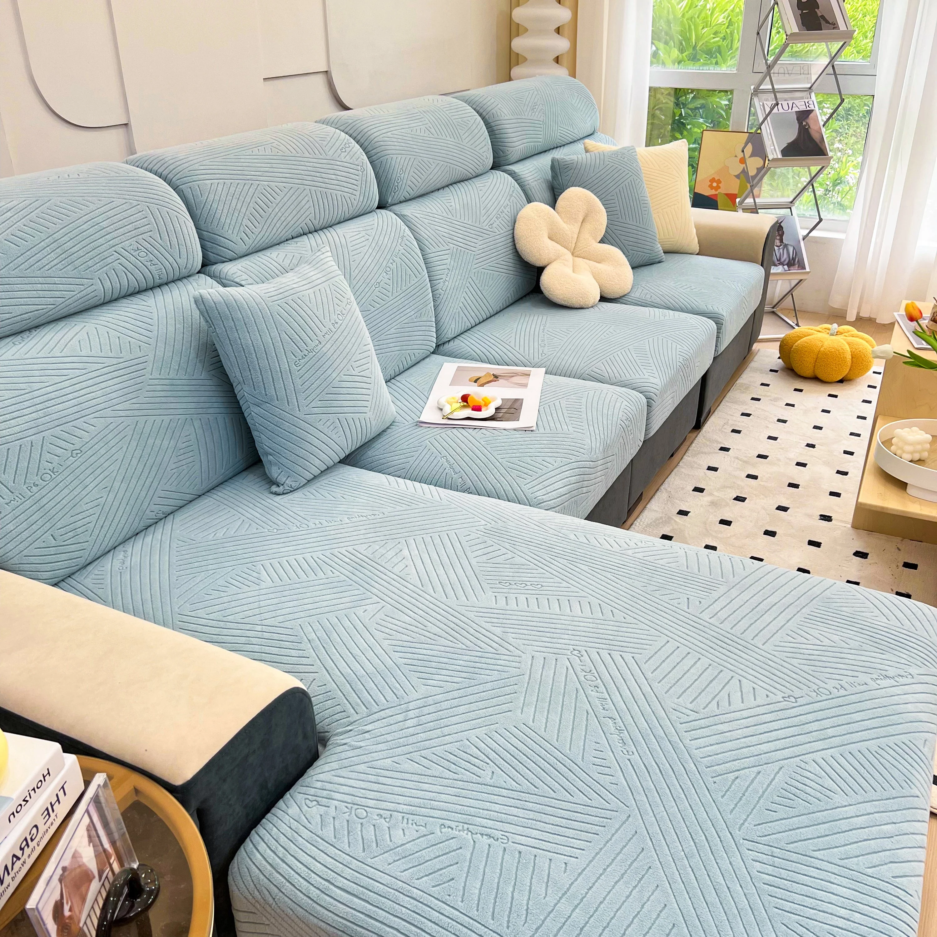 Stretch Couch Cushion Covers, Slipcovers Sofa Cushion Protector Covers, Elastic Furniture Protector for Pets, Kid - Image 64