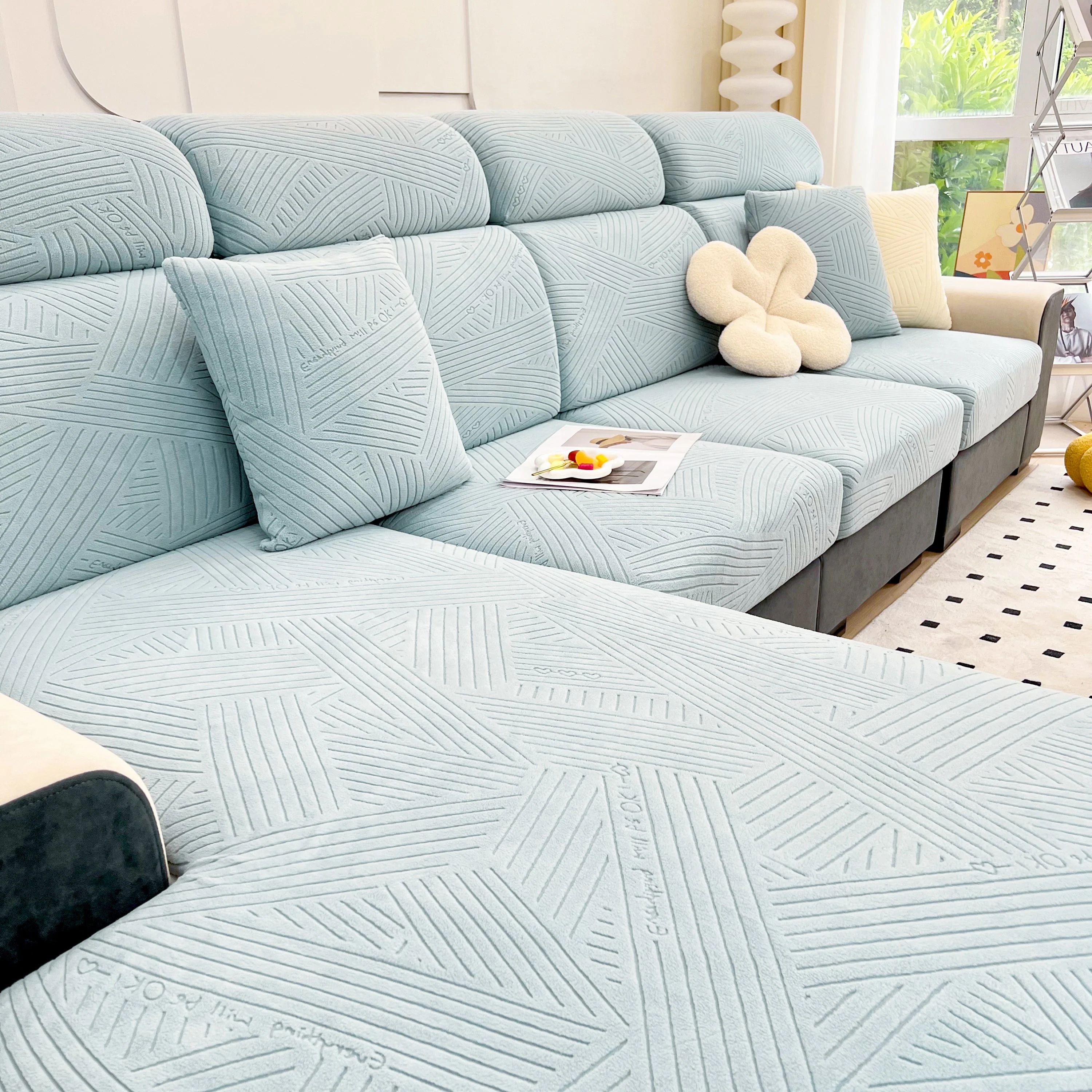 Stretch Couch Cushion Covers, Slipcovers Sofa Cushion Protector Covers, Elastic Furniture Protector for Pets, Kid - Image 65
