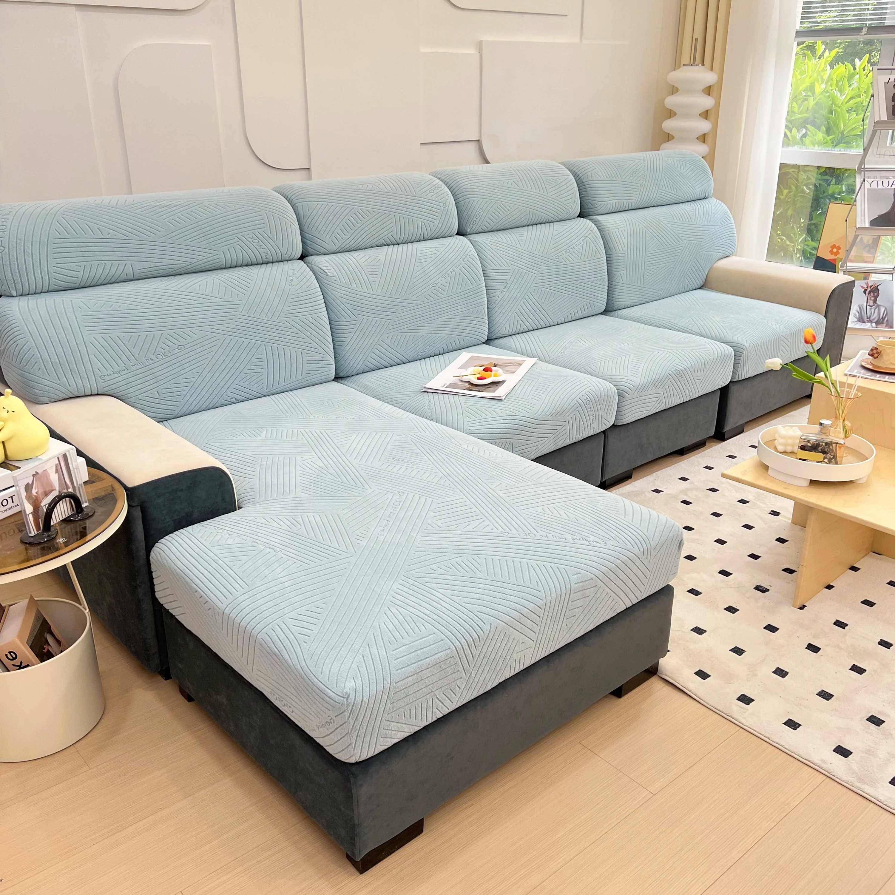 Stretch Couch Cushion Covers, Slipcovers Sofa Cushion Protector Covers, Elastic Furniture Protector for Pets, Kid - Image 67