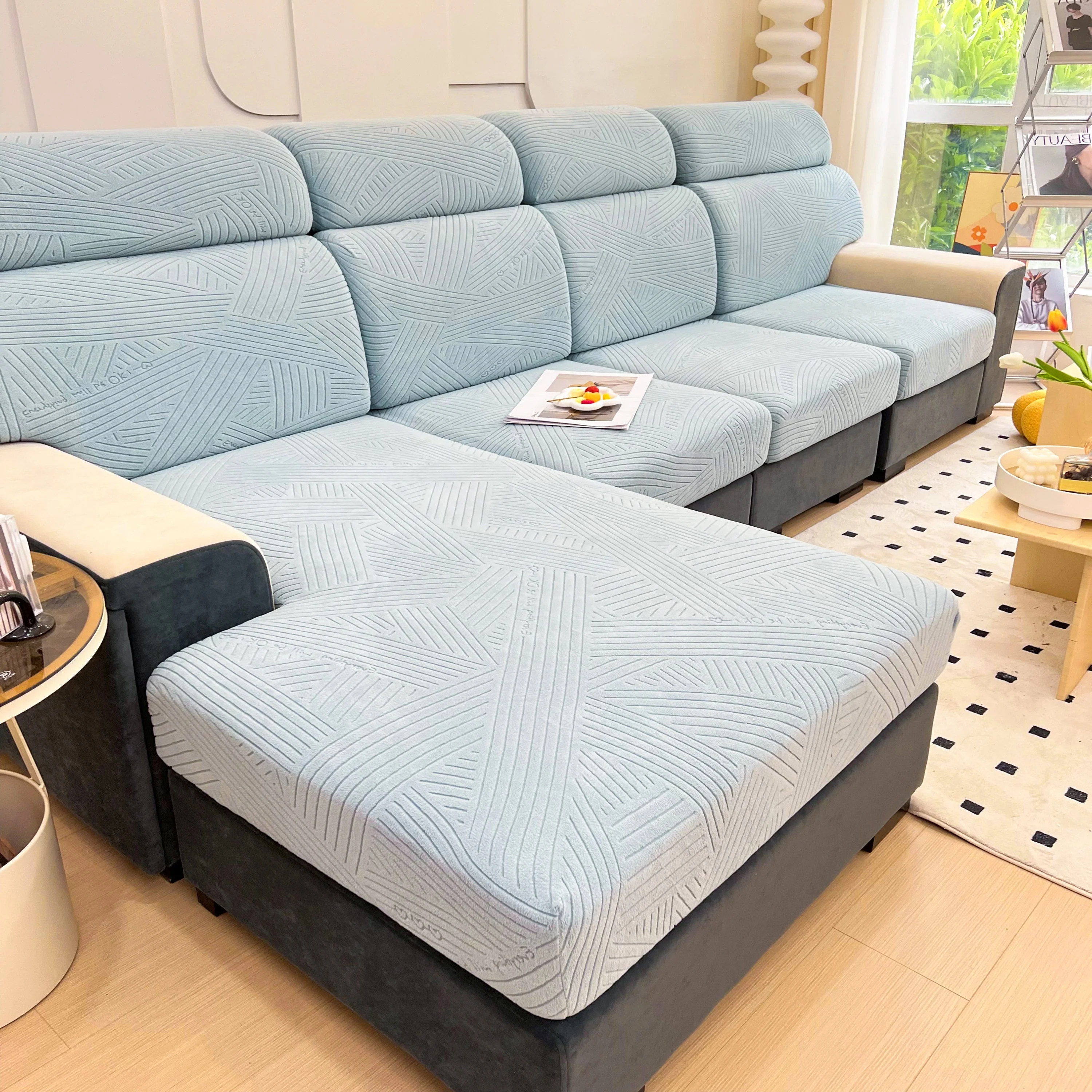 Stretch Couch Cushion Covers, Slipcovers Sofa Cushion Protector Covers, Elastic Furniture Protector for Pets, Kid - Image 68