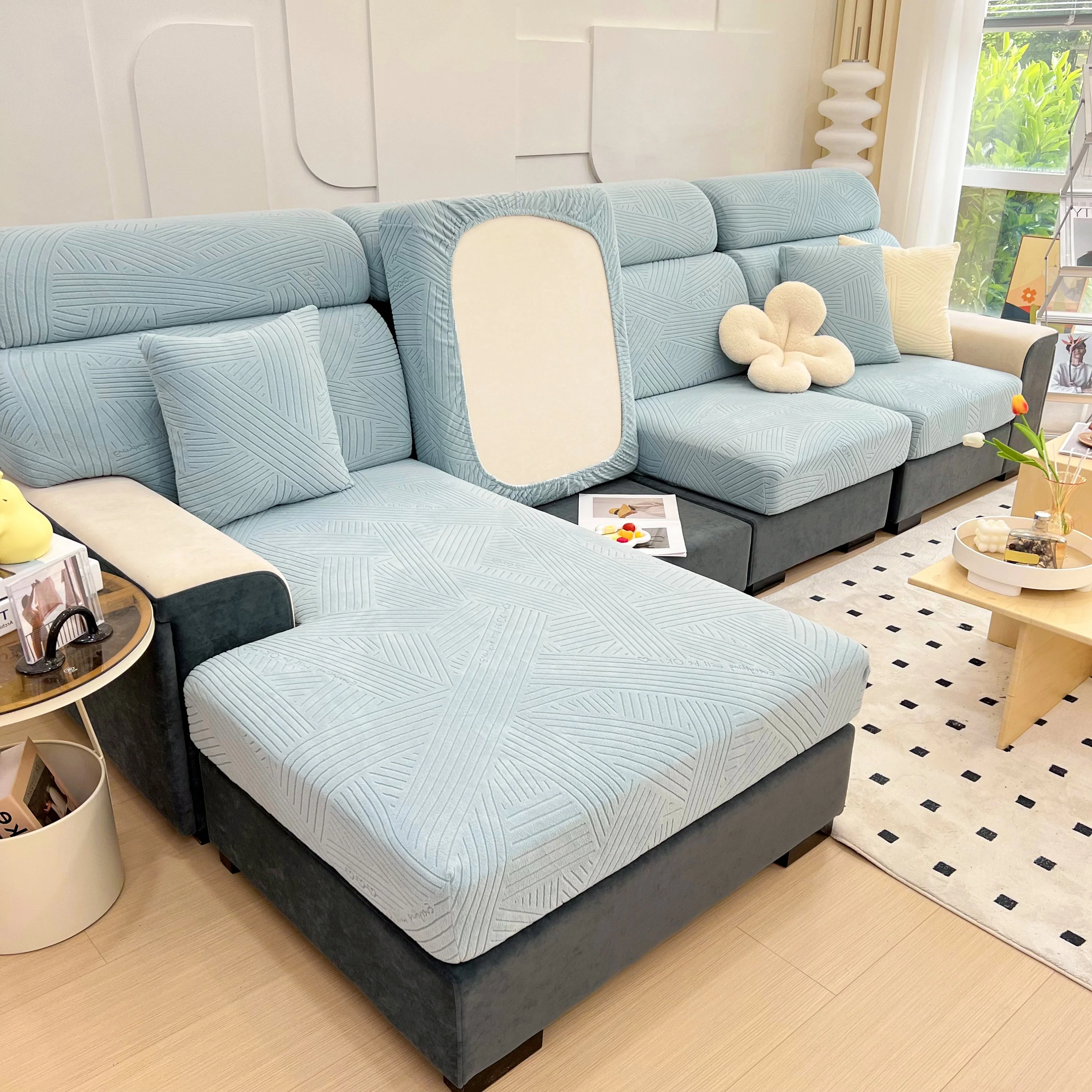 Stretch Couch Cushion Covers, Slipcovers Sofa Cushion Protector Covers, Elastic Furniture Protector for Pets, Kid - Image 72