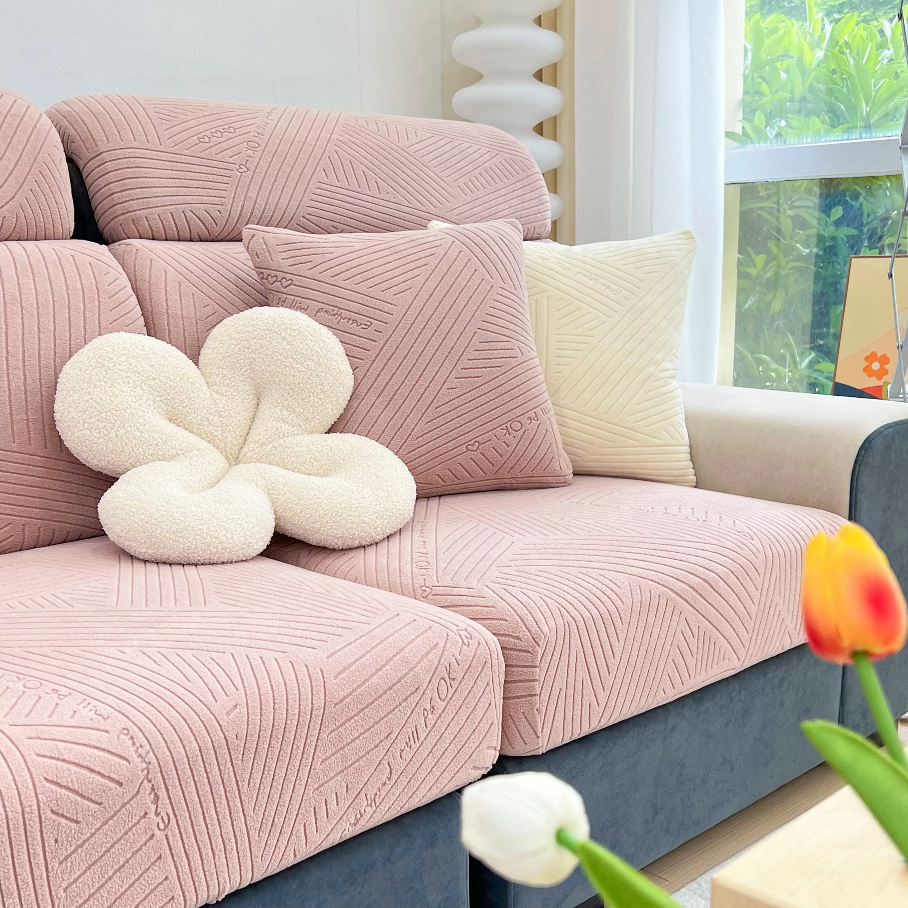 Stretch Couch Cushion Covers, Slipcovers Sofa Cushion Protector Covers, Elastic Furniture Protector for Pets, Kid - Image 77