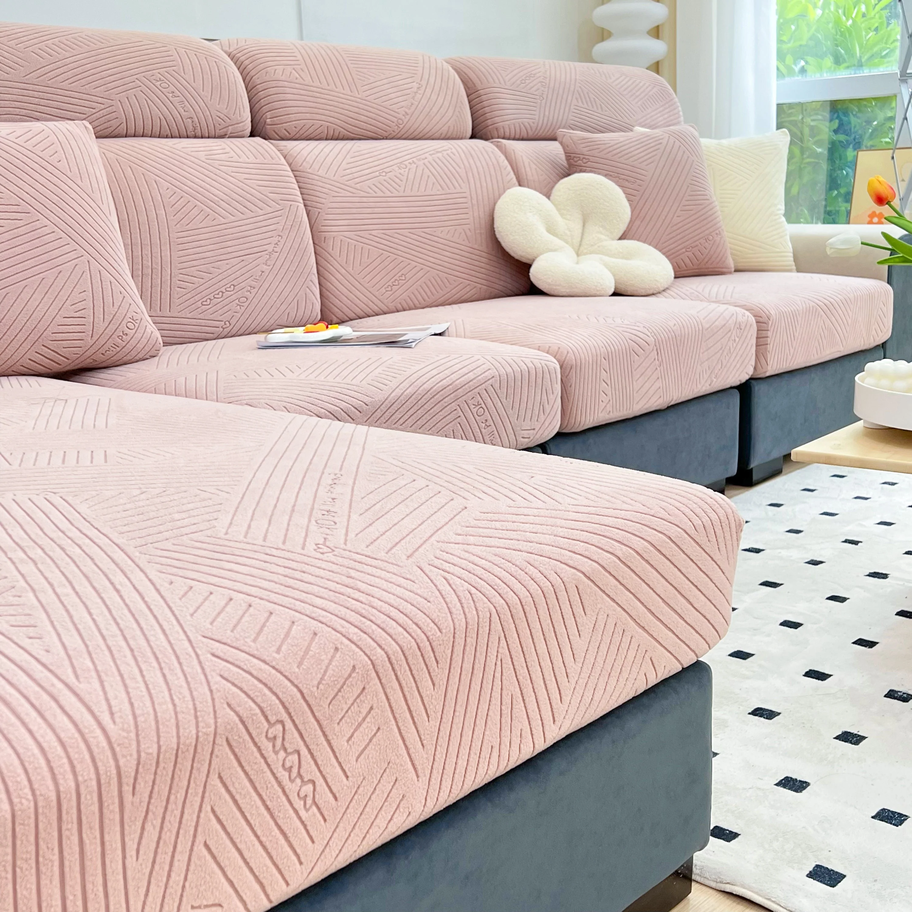 Stretch Couch Cushion Covers, Slipcovers Sofa Cushion Protector Covers, Elastic Furniture Protector for Pets, Kid - Image 79