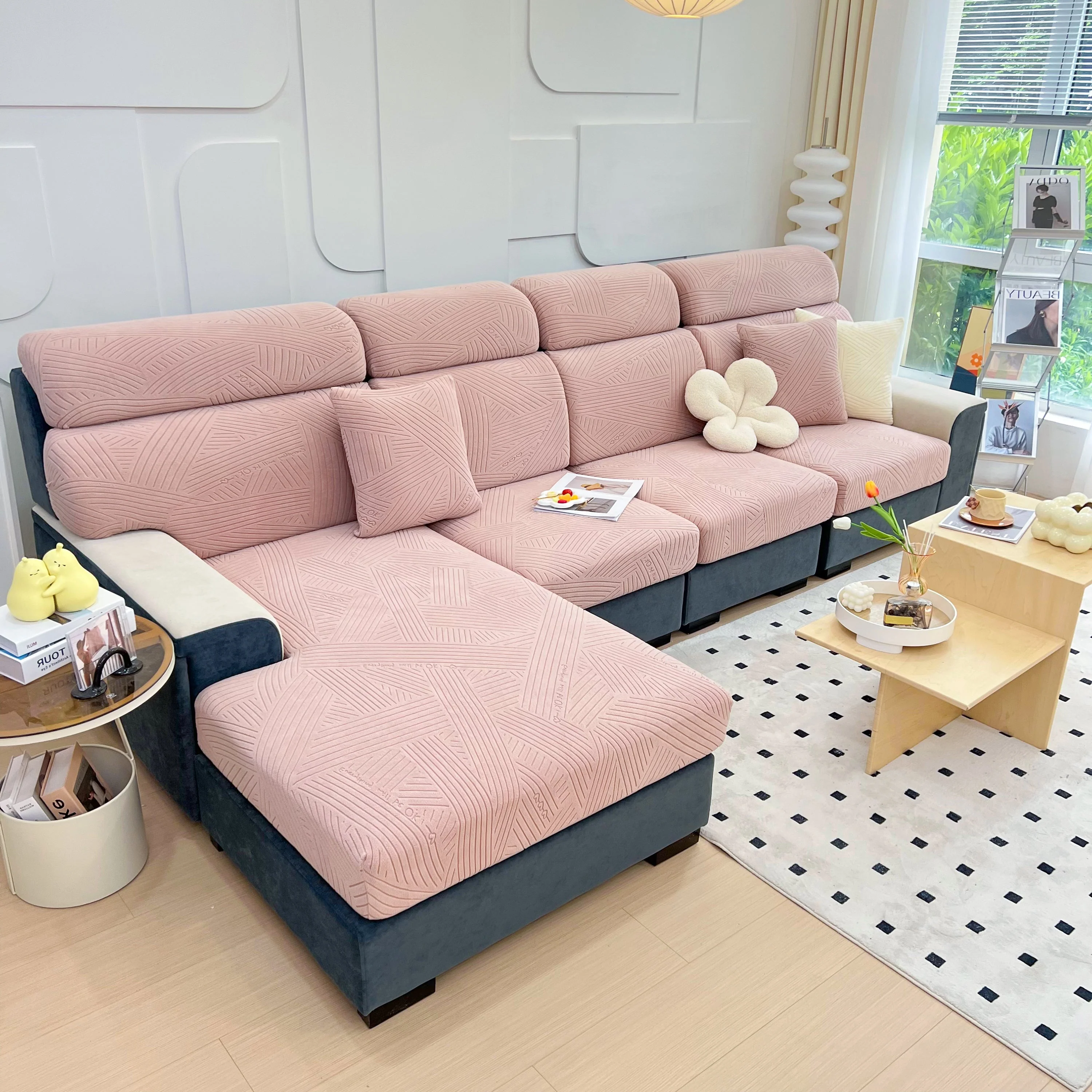 Stretch Couch Cushion Covers, Slipcovers Sofa Cushion Protector Covers, Elastic Furniture Protector for Pets, Kid - Image 80