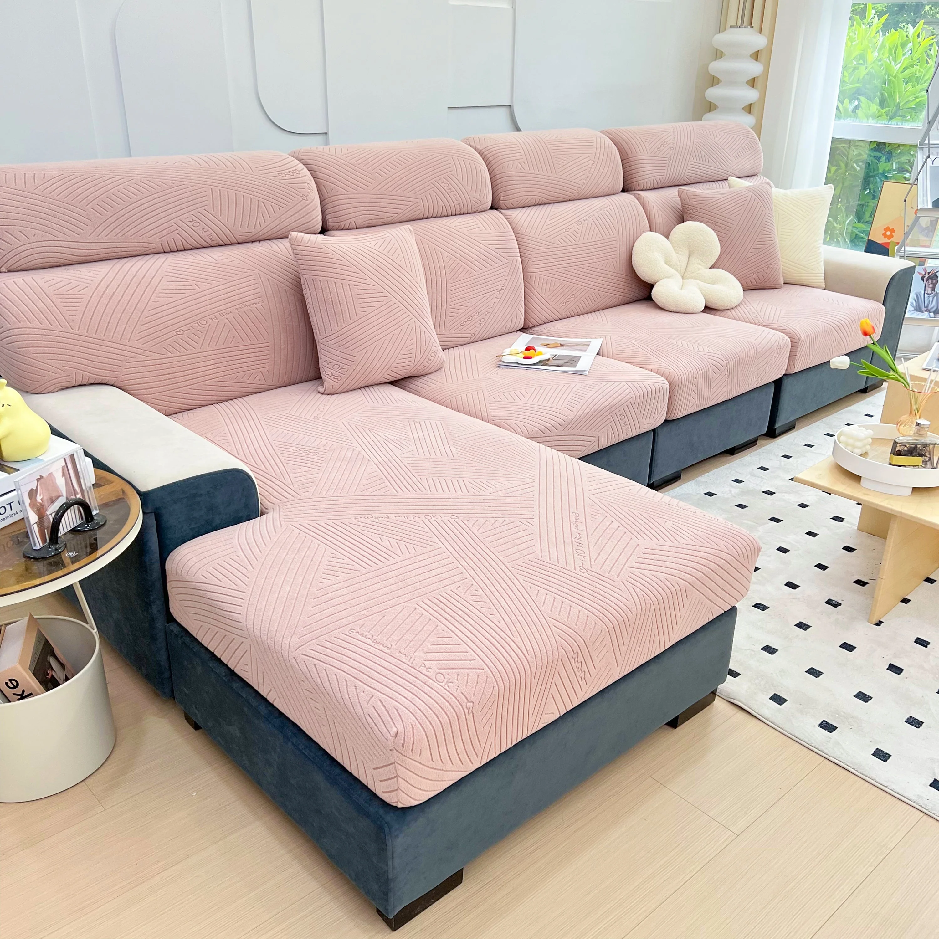 Stretch Couch Cushion Covers, Slipcovers Sofa Cushion Protector Covers, Elastic Furniture Protector for Pets, Kid - Image 81