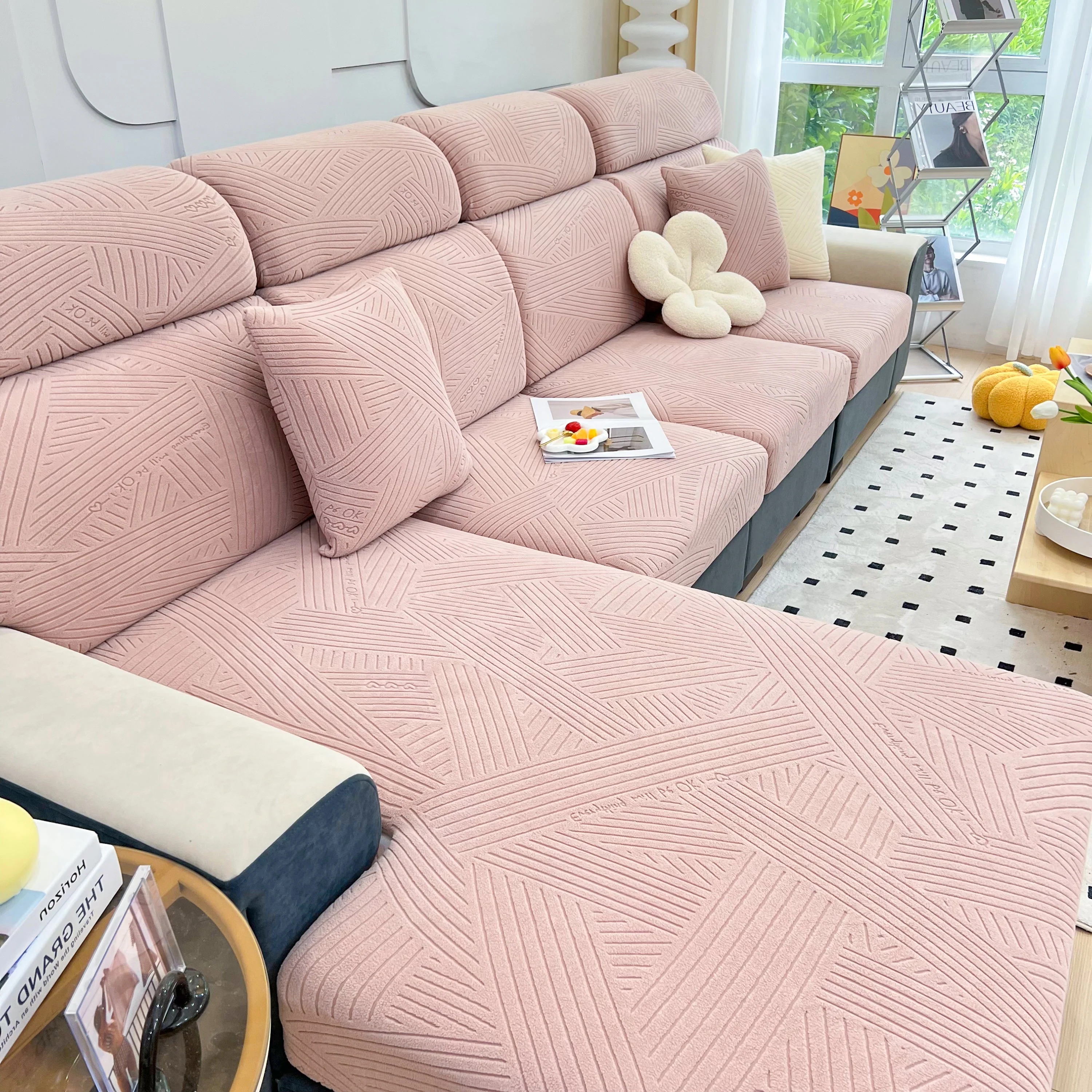 Stretch Couch Cushion Covers, Slipcovers Sofa Cushion Protector Covers, Elastic Furniture Protector for Pets, Kid - Image 82
