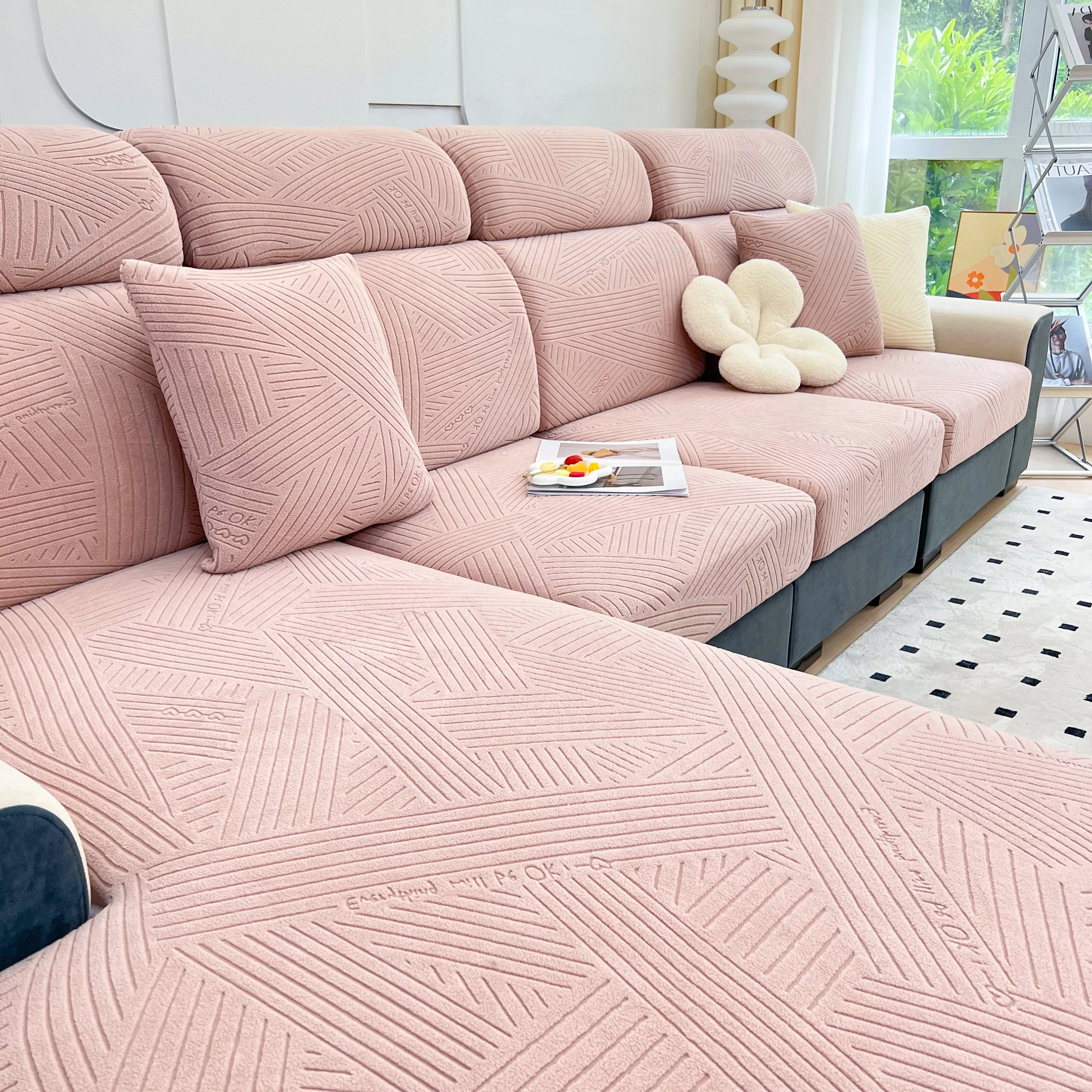 Stretch Couch Cushion Covers, Slipcovers Sofa Cushion Protector Covers, Elastic Furniture Protector for Pets, Kid - Image 83