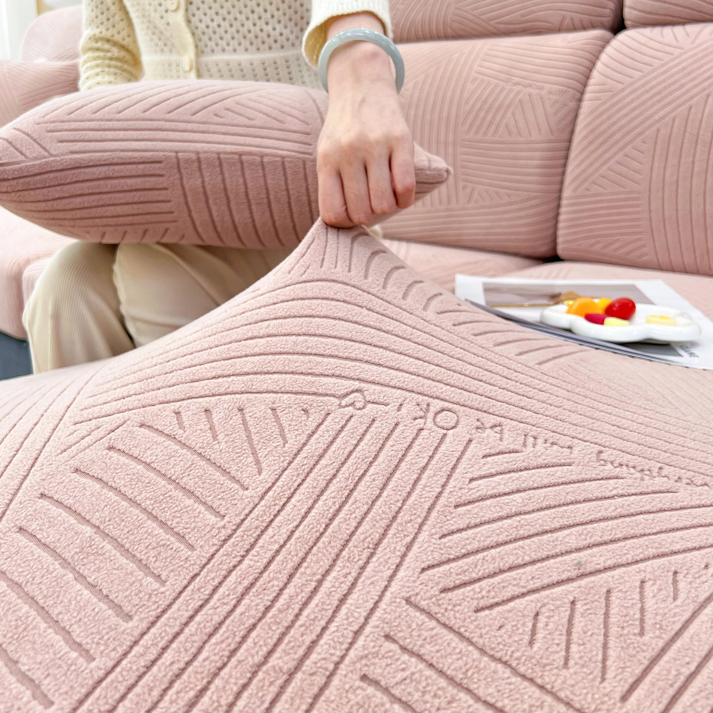 Stretch Couch Cushion Covers, Slipcovers Sofa Cushion Protector Covers, Elastic Furniture Protector for Pets, Kid - Image 84
