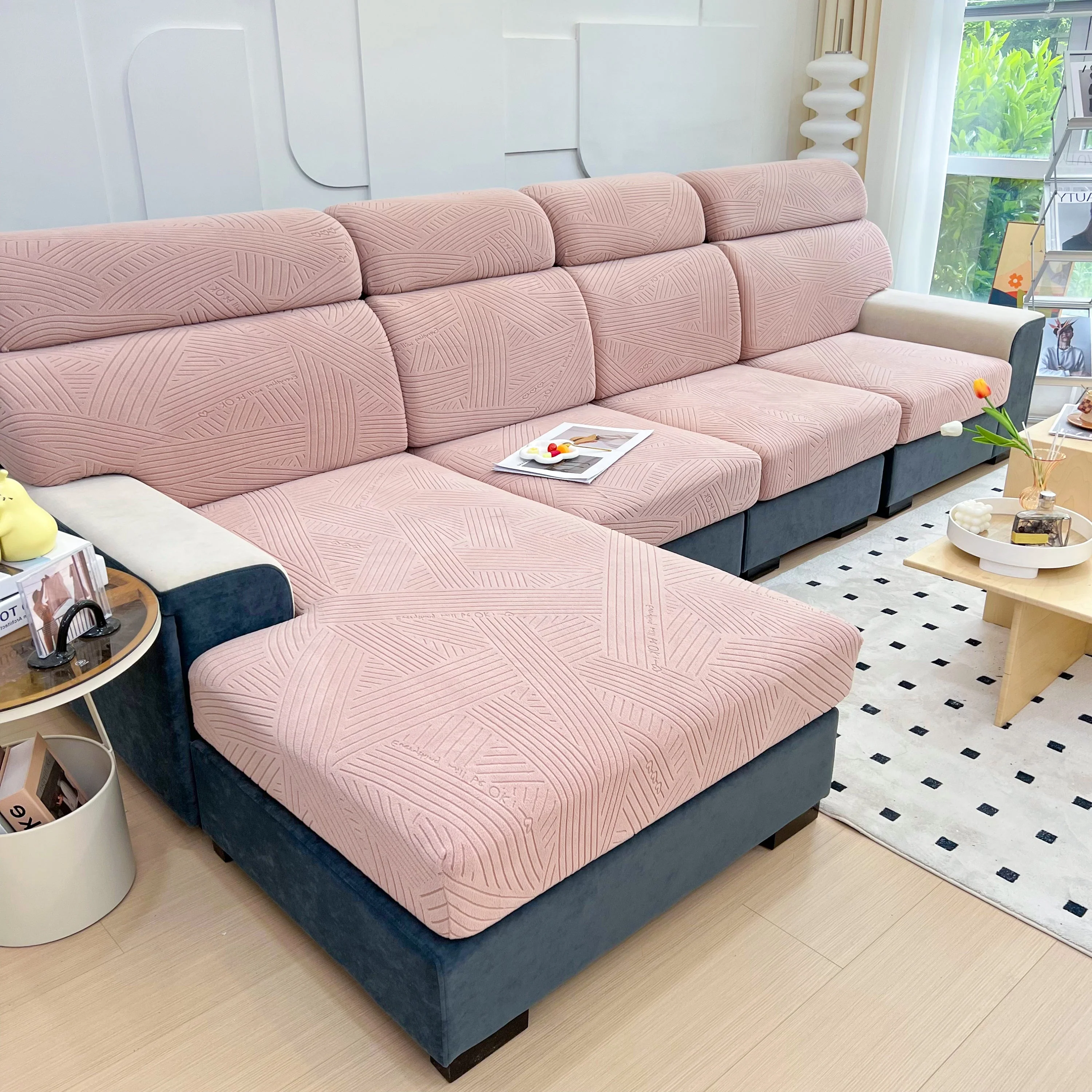 Stretch Couch Cushion Covers, Slipcovers Sofa Cushion Protector Covers, Elastic Furniture Protector for Pets, Kid - Image 85