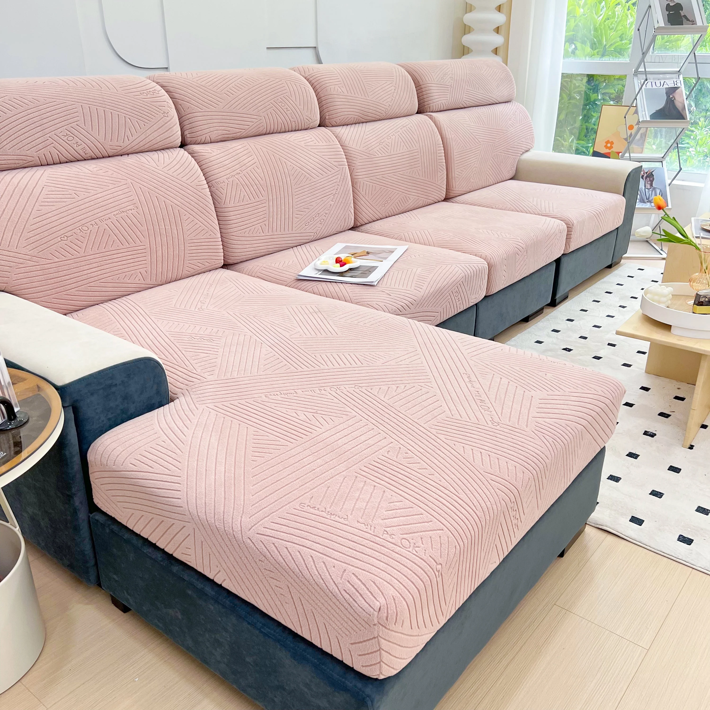 Stretch Couch Cushion Covers, Slipcovers Sofa Cushion Protector Covers, Elastic Furniture Protector for Pets, Kid - Image 86
