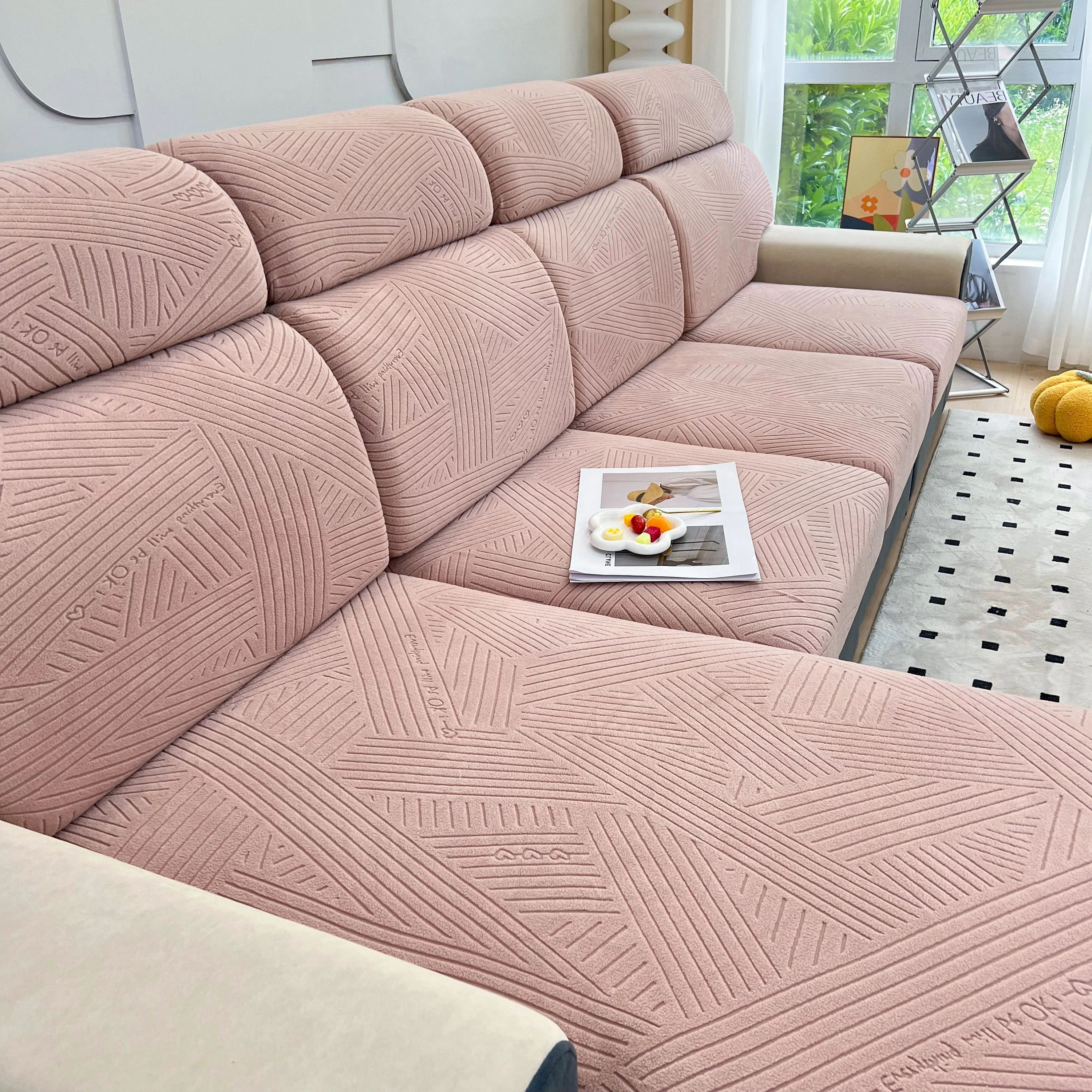 Stretch Couch Cushion Covers, Slipcovers Sofa Cushion Protector Covers, Elastic Furniture Protector for Pets, Kid - Image 87