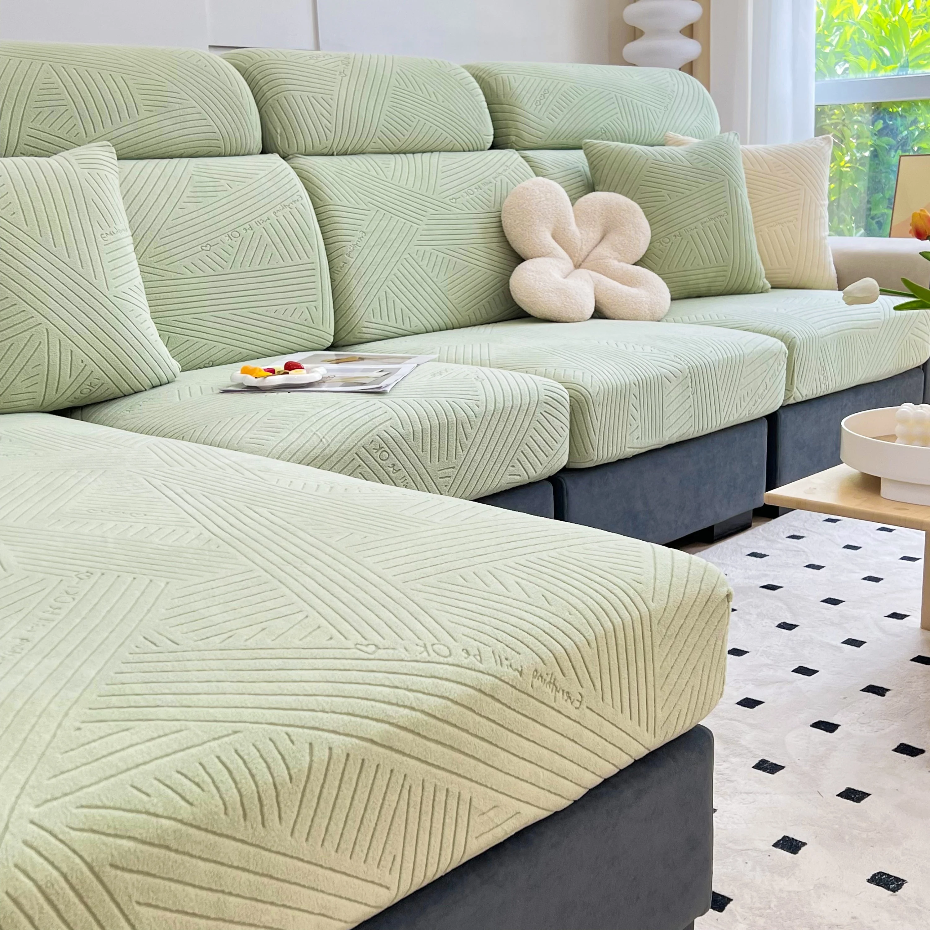 Stretch Couch Cushion Covers, Slipcovers Sofa Cushion Protector Covers, Elastic Furniture Protector for Pets, Kid - Image 97