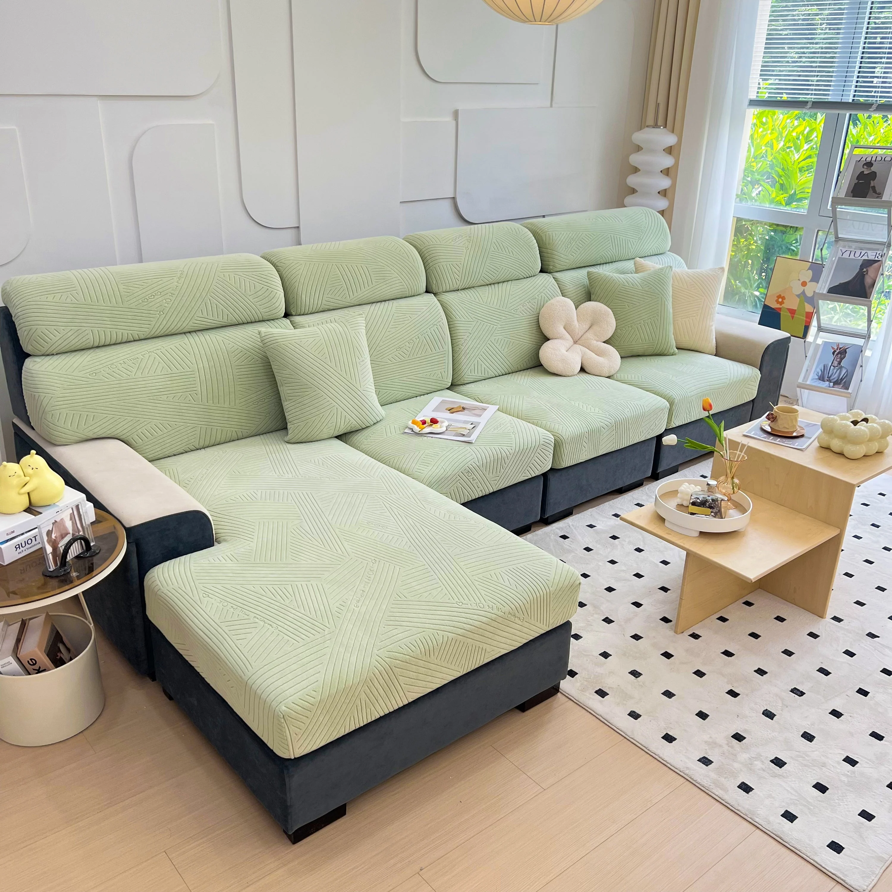 Stretch Couch Cushion Covers, Slipcovers Sofa Cushion Protector Covers, Elastic Furniture Protector for Pets, Kid - Image 98