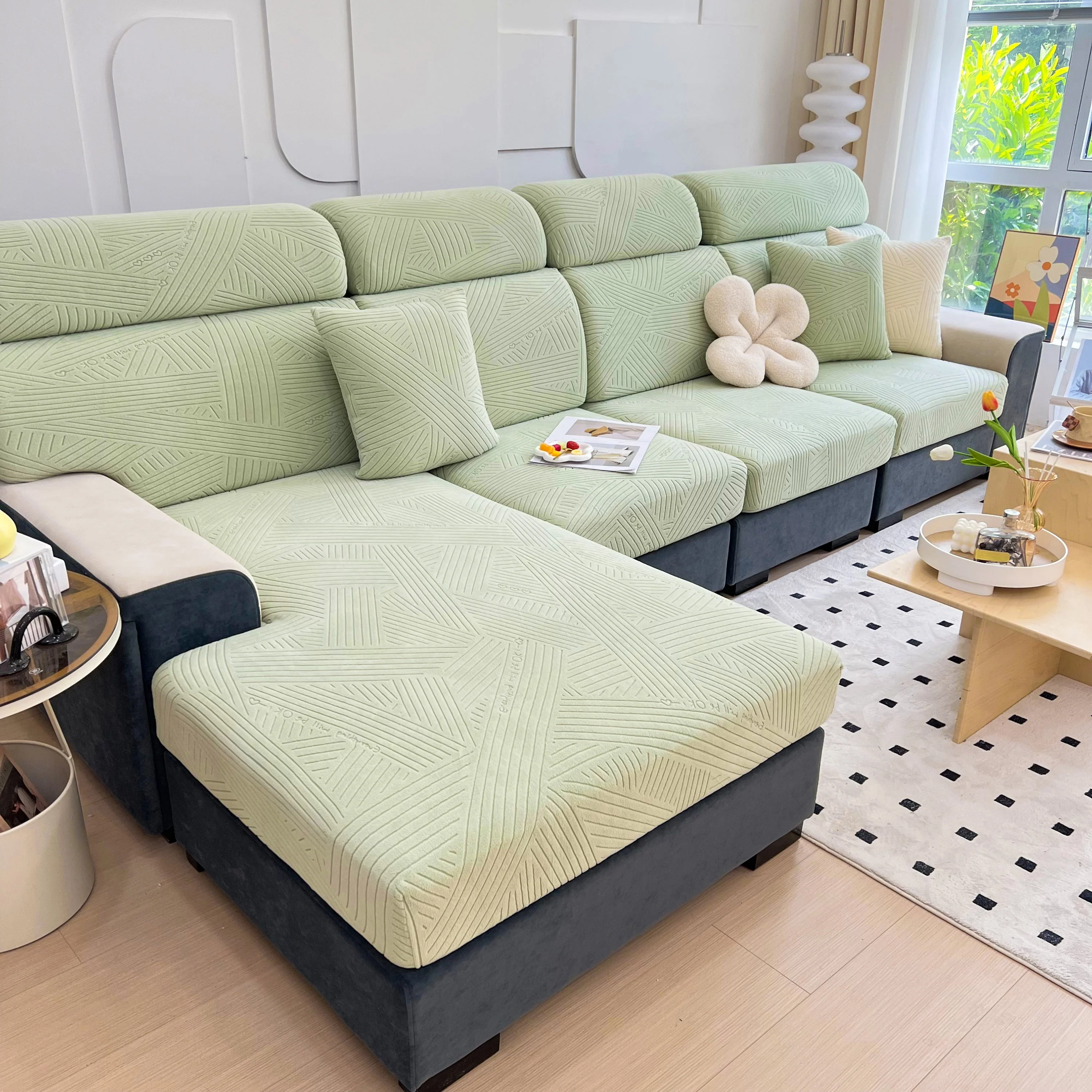 Stretch Couch Cushion Covers, Slipcovers Sofa Cushion Protector Covers, Elastic Furniture Protector for Pets, Kid - Image 99